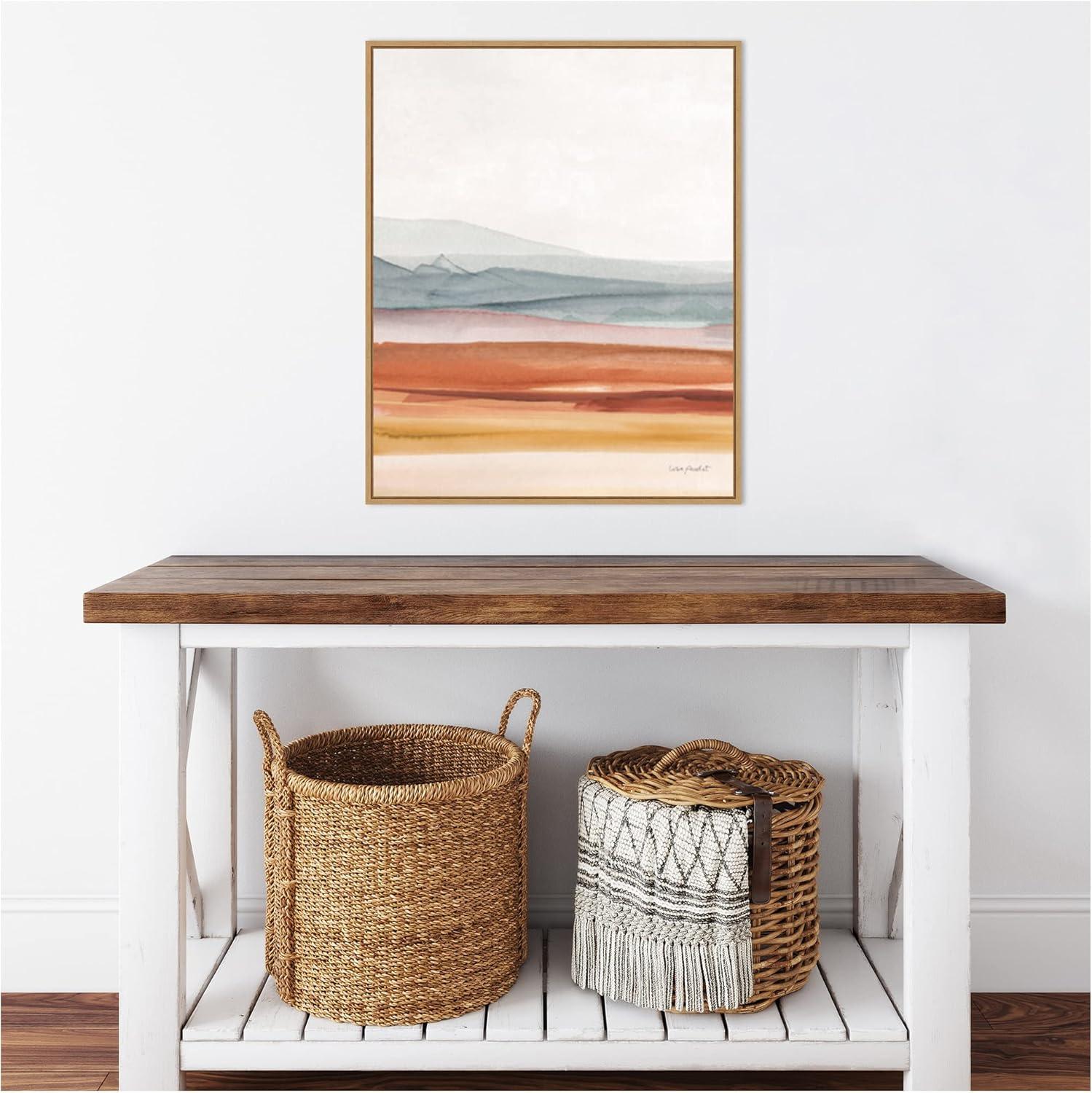 22" x 28" Sierra Hills 03 by Lisa Audit Framed Canvas Wall Art Light Brown - Amanti Art: Modern Lithograph, Sawtooth Back Mounted