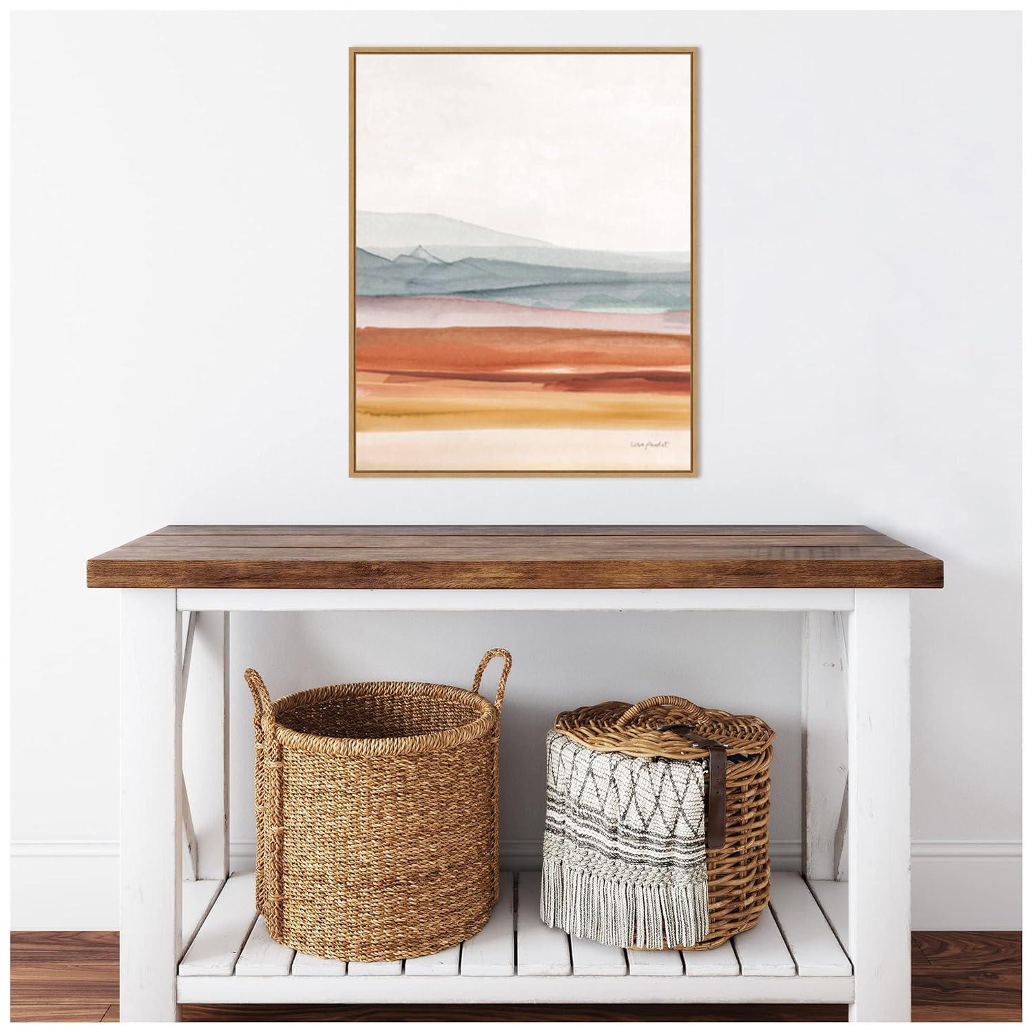 22" x 28" Sierra Hills 03 by Lisa Audit Framed Canvas Wall Art Light Brown - Amanti Art: Modern Lithograph, Sawtooth Back Mounted