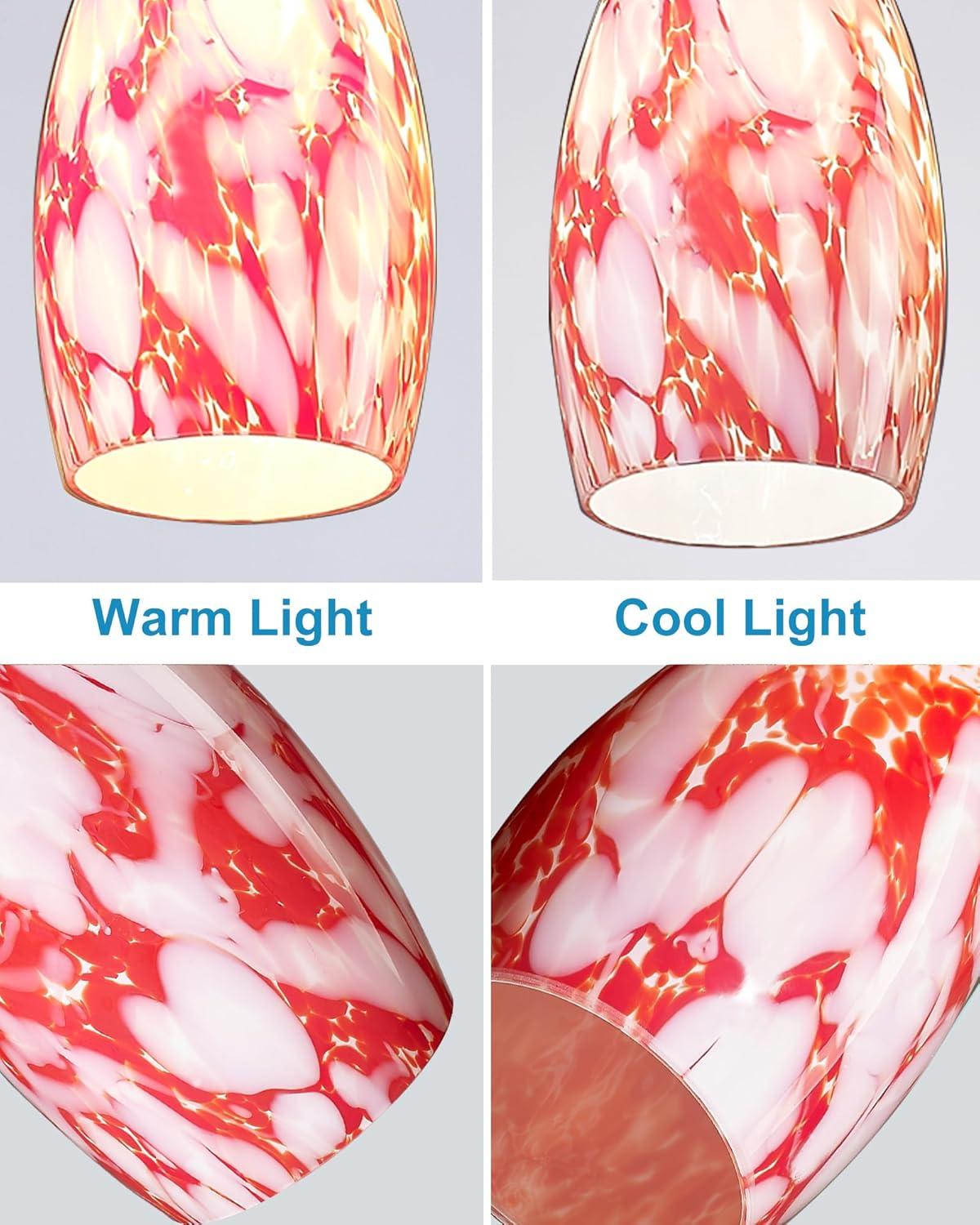 Oval Glass Lamp Shade Only Art Glass Lamp Covers Light Fixture Replacement for Kitchen Island Mini pendant Ceiling Lights Chandelier Hand Blown Glass Shade Replacement (Brown and Blue）