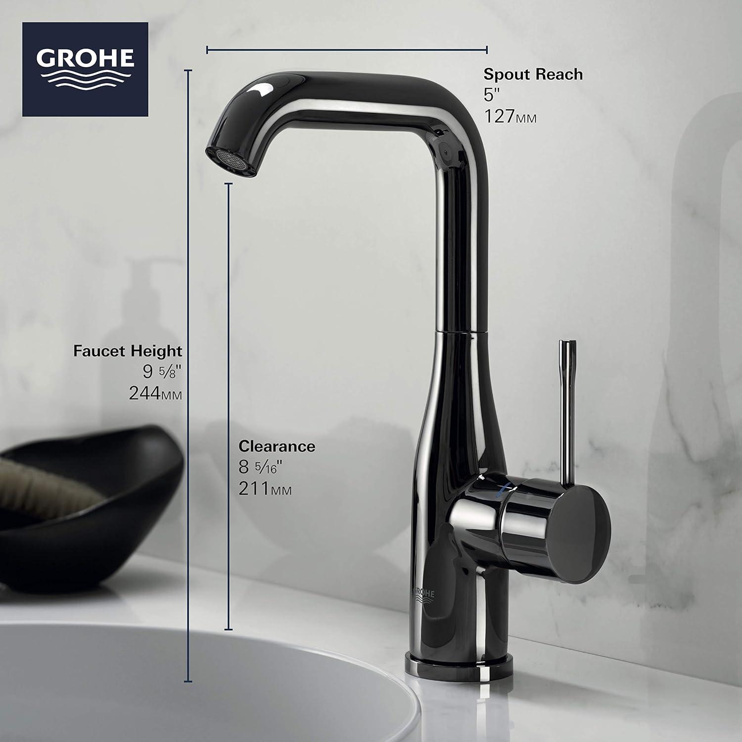 GROHE Essence Single Hole Bathroom Faucet with Single Handle, Size Large