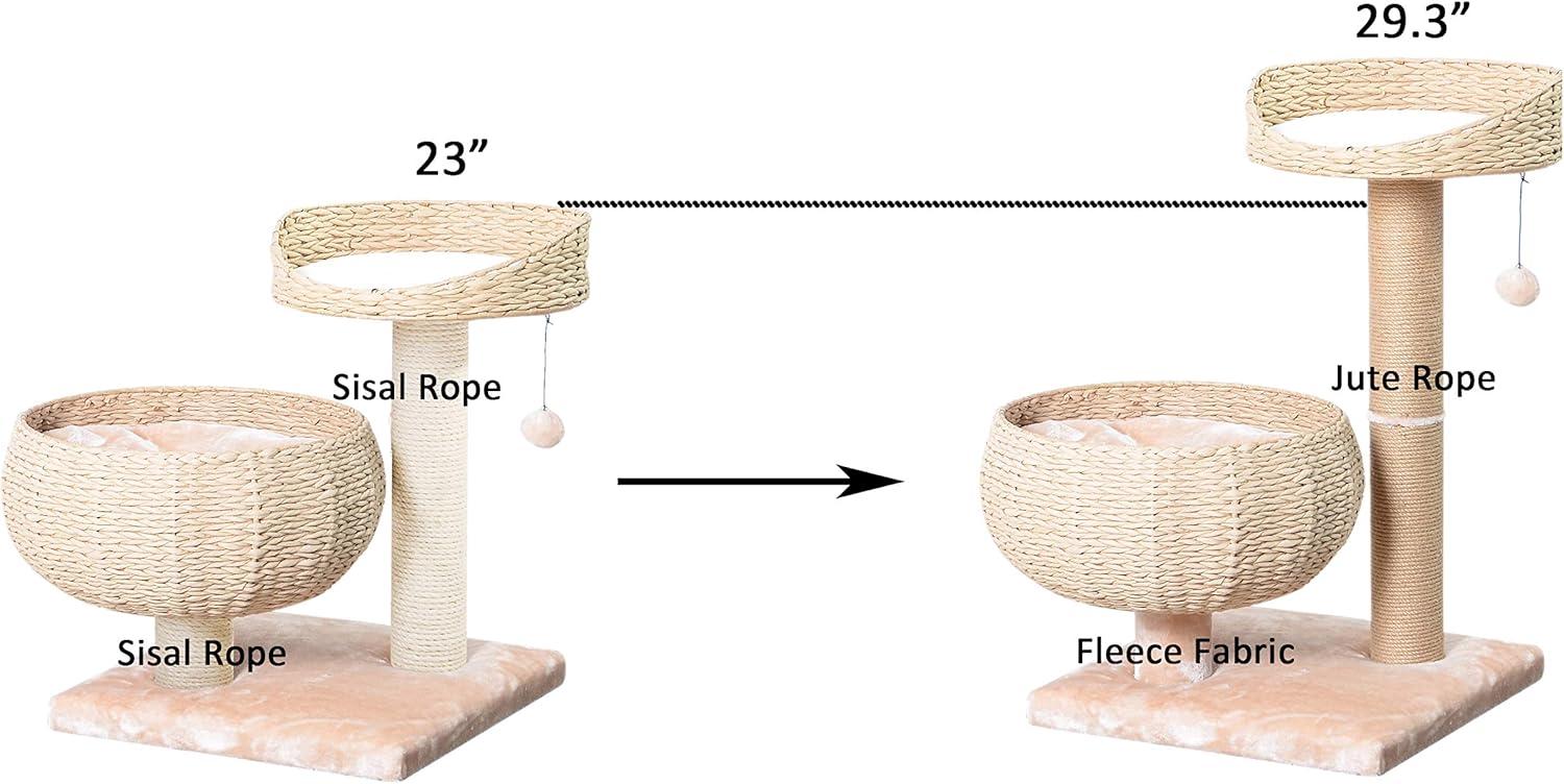 PetPals PetPals Handwoven Cat Tree with Perches Scratching Post