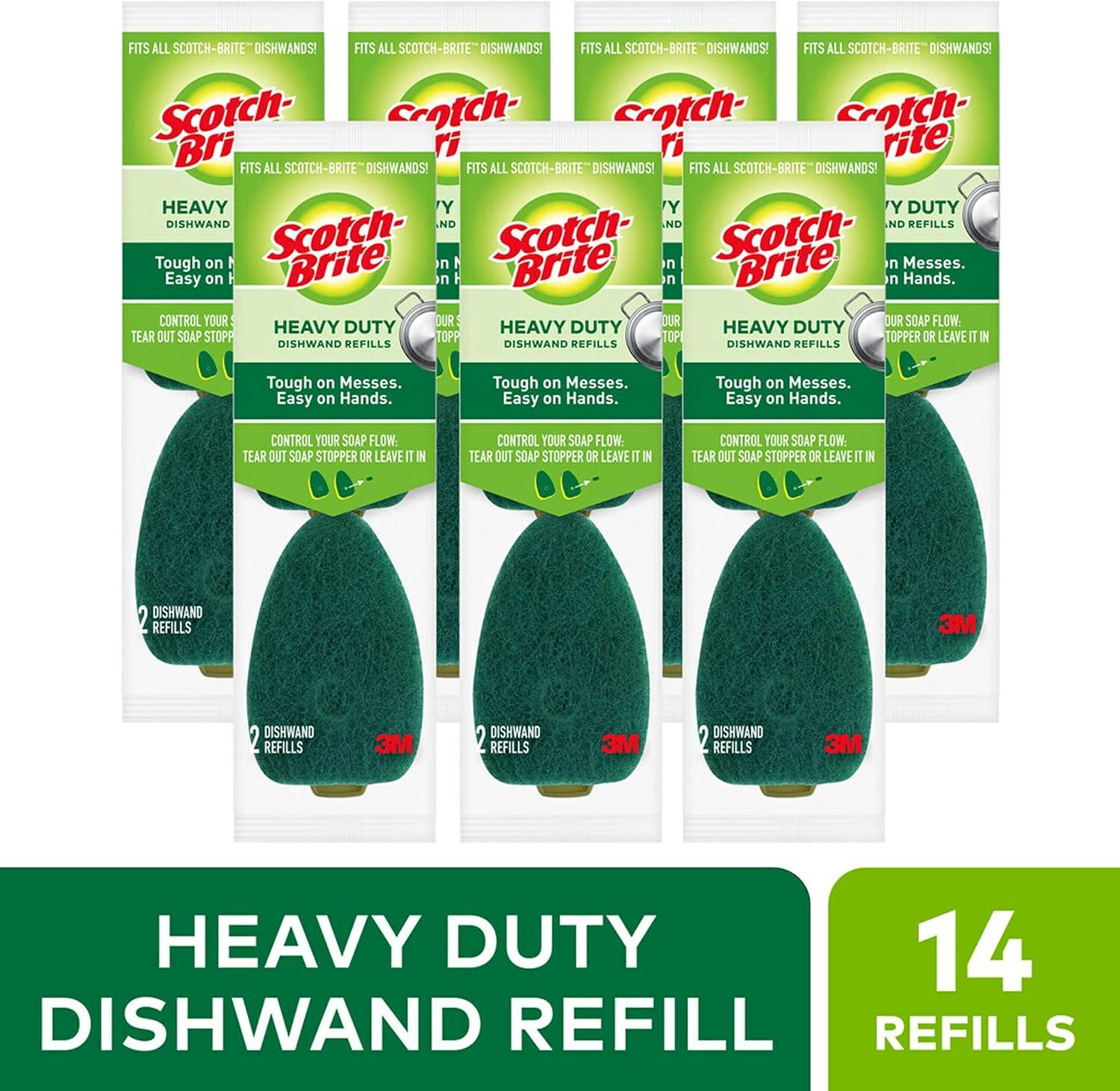 Heavy Duty Green Dishwand Sponge Refills, 2-Pack