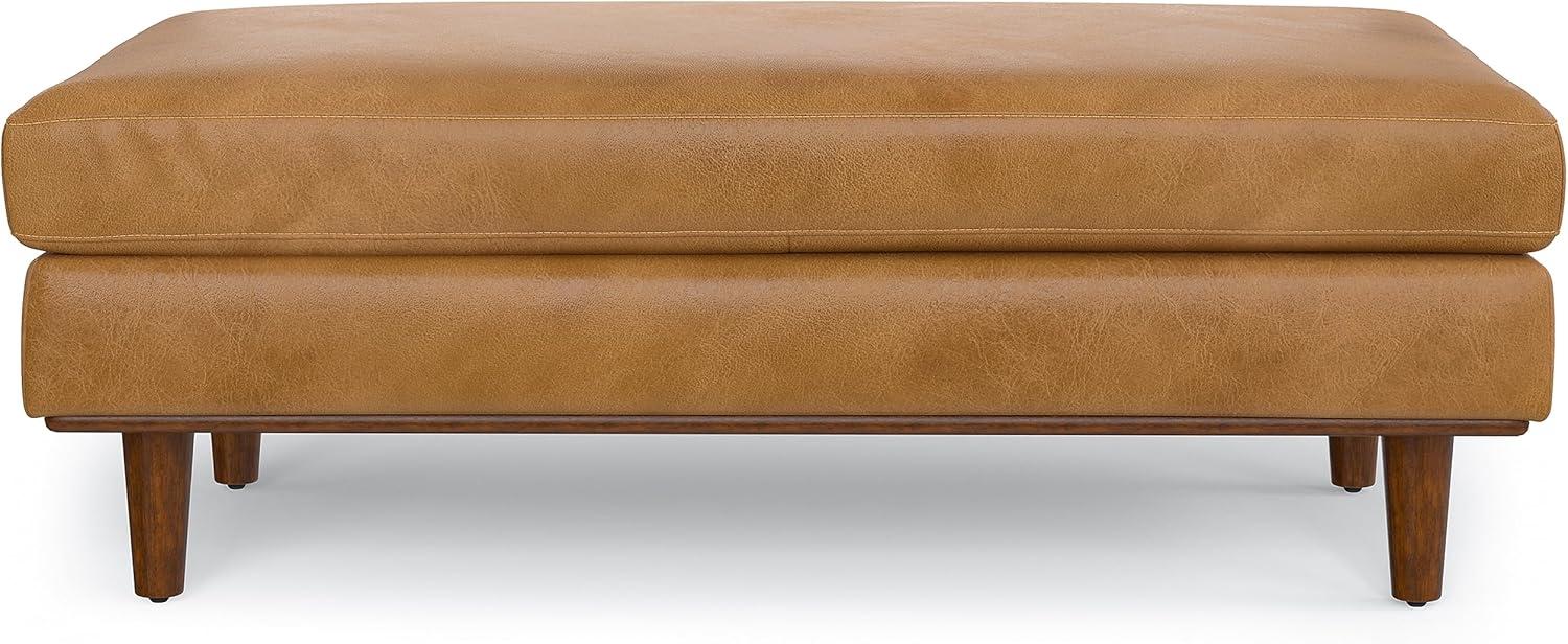 Morrison 49" Wide Modern Large Rectangular Ottoman in Sienna Genuine Leather