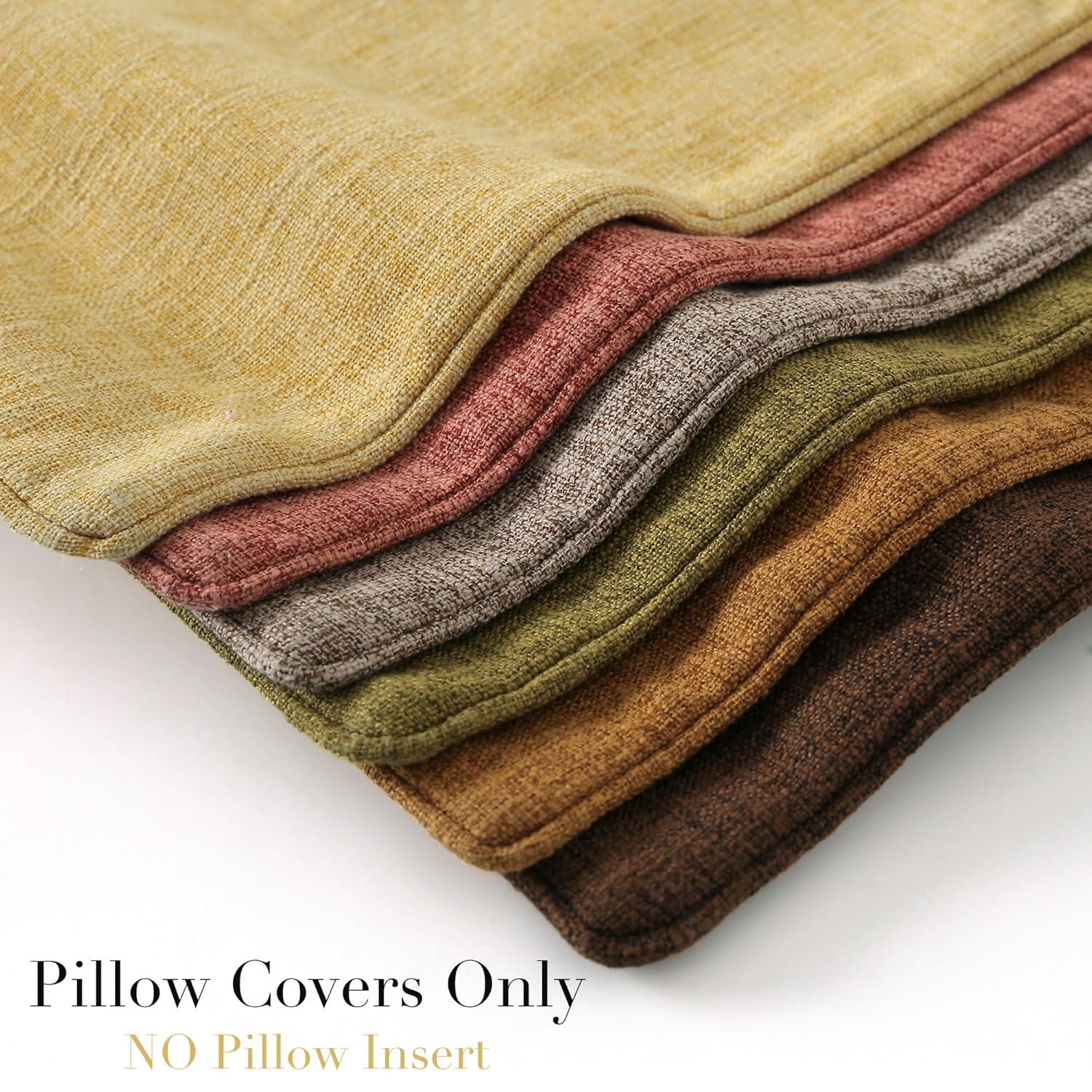 MAXAYA Set Of 2 Mustard Yellow Pillow Covers 18X18 Inch Rustic ...
