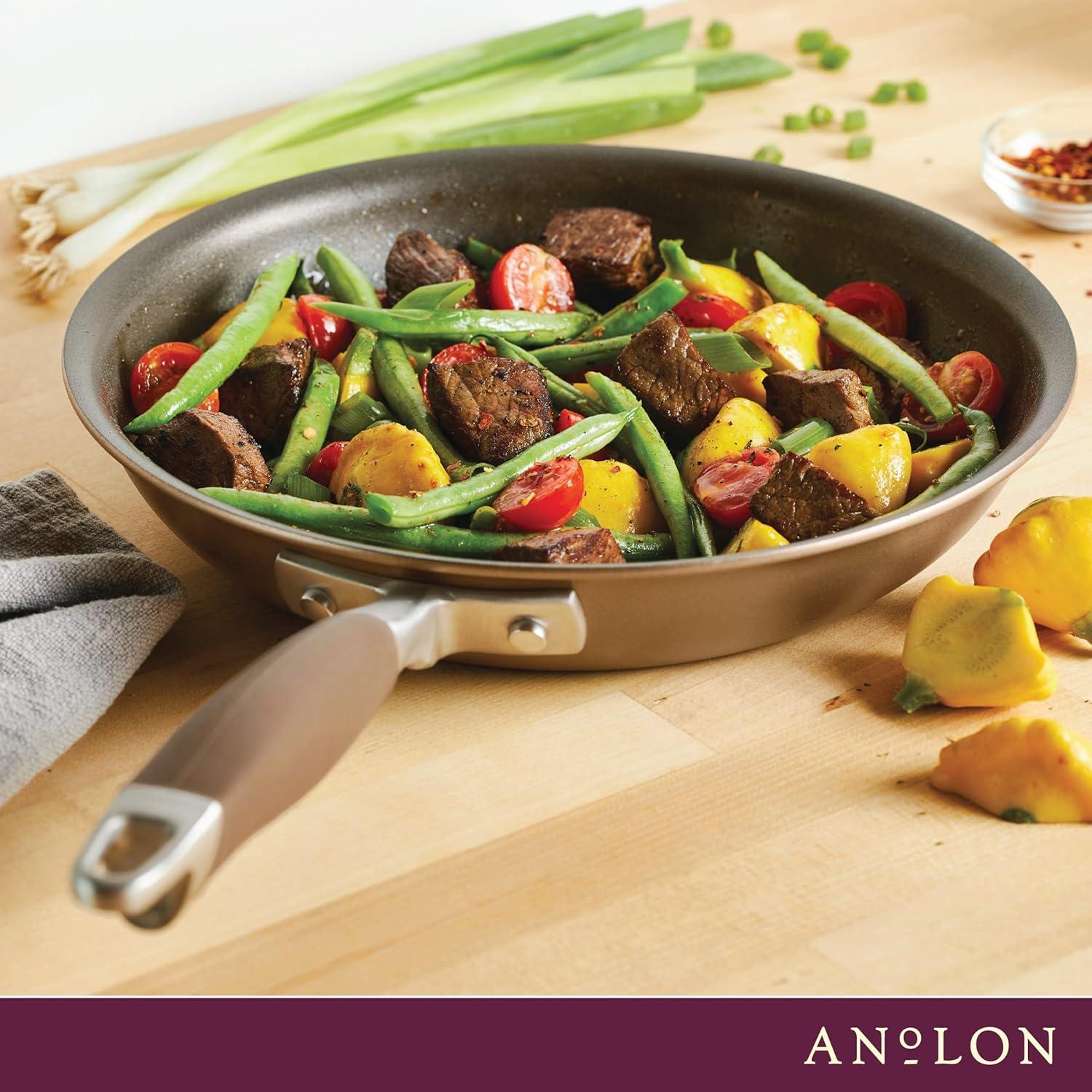 Anolon Anolon Advanced Home Hard Anodized Nonstick Deep Frying Pan / Skillet with Lid, 12 Inch
