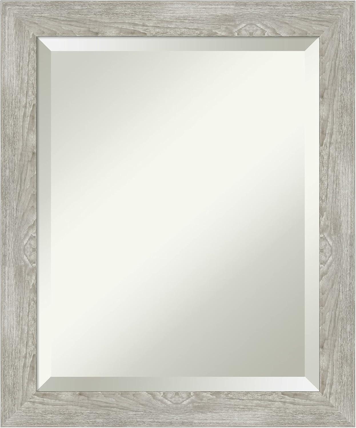 Dove Graywash Narrow Framed Bathroom Vanity Wall Mirror - Amanti Art