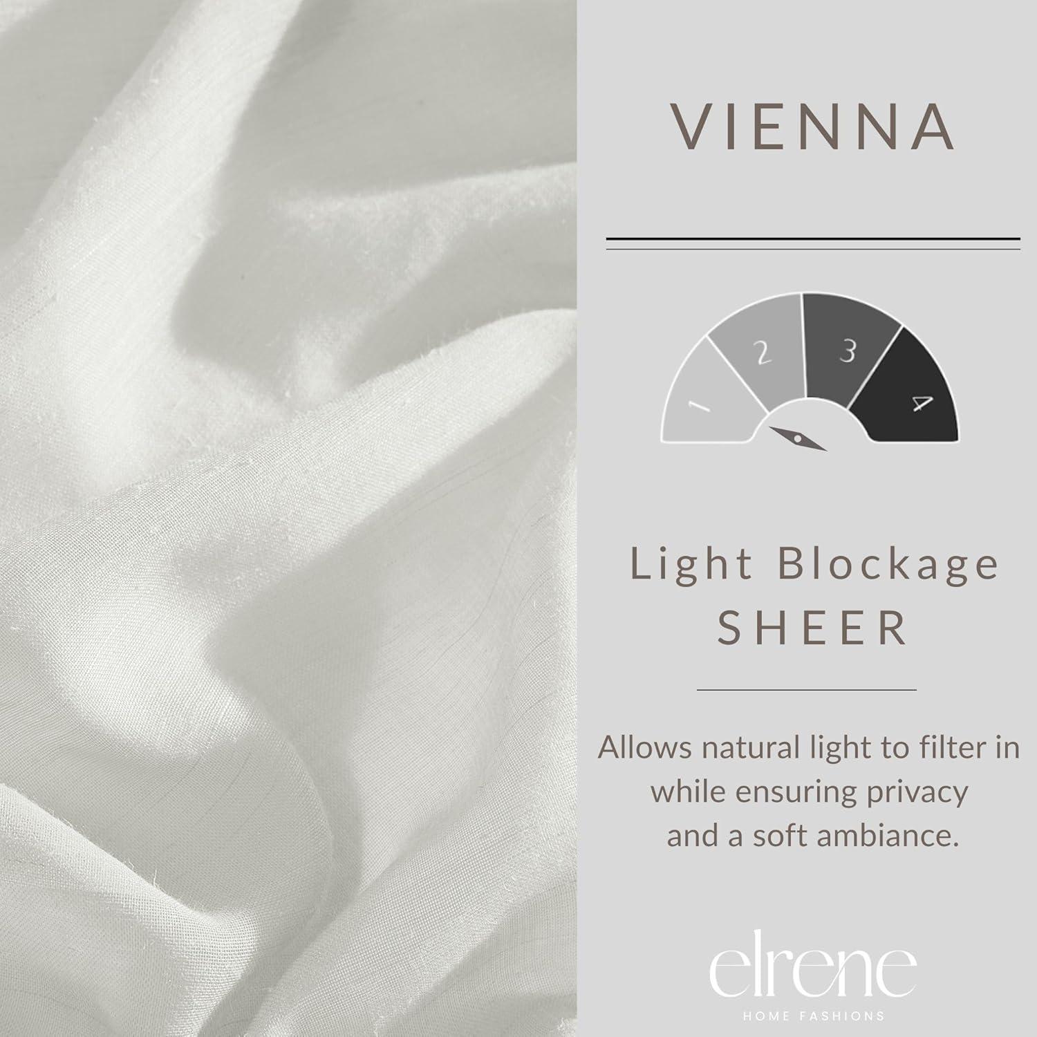 Vienna Tie-Top Cottagecore Sheer Single Window Curtain Panel Panel - 52" x 84" - Off White - Elrene Home Fashions