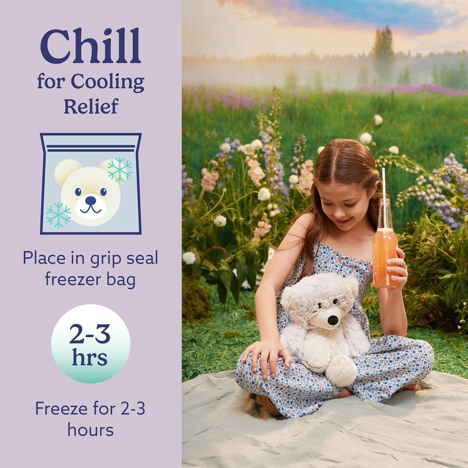 Blue Marshmallow Bear Warmies - Cozy Plush Heatable Lavender Scented Stuffed Animal