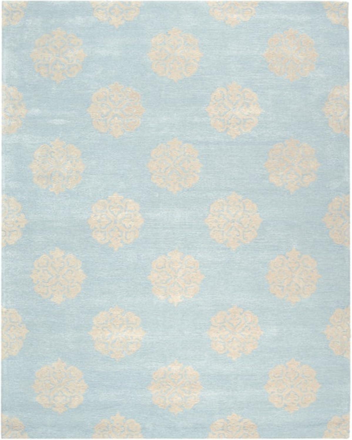 SAFAVIEH Soho Maui Geometric Wool Area Rug, Turquoise/Yellow, 9'6" x 13'6"