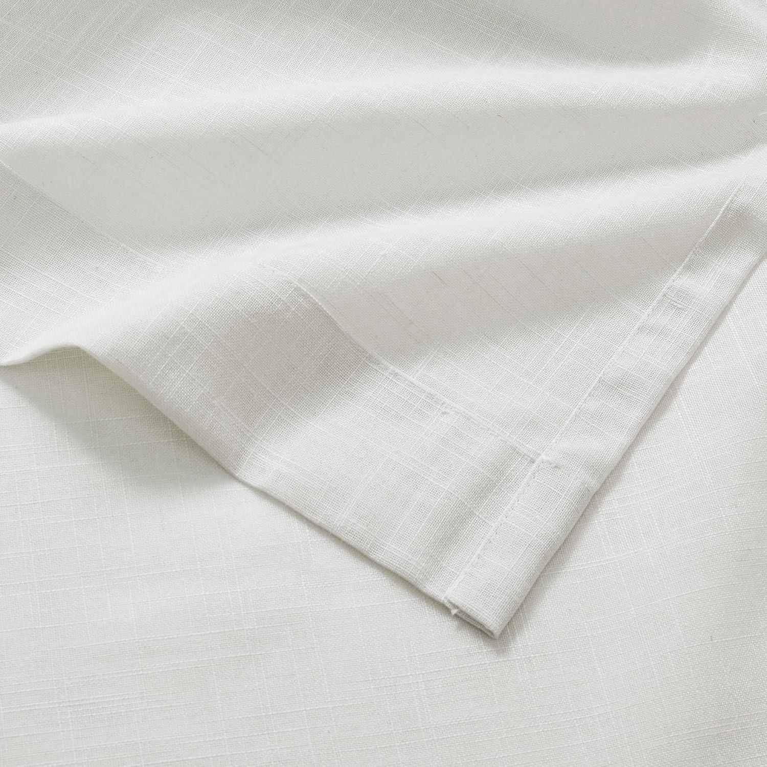 Madison Park Kyler White Linen Blend Light Filtering Curtain Panel Pair 52x84" (Set of 2)