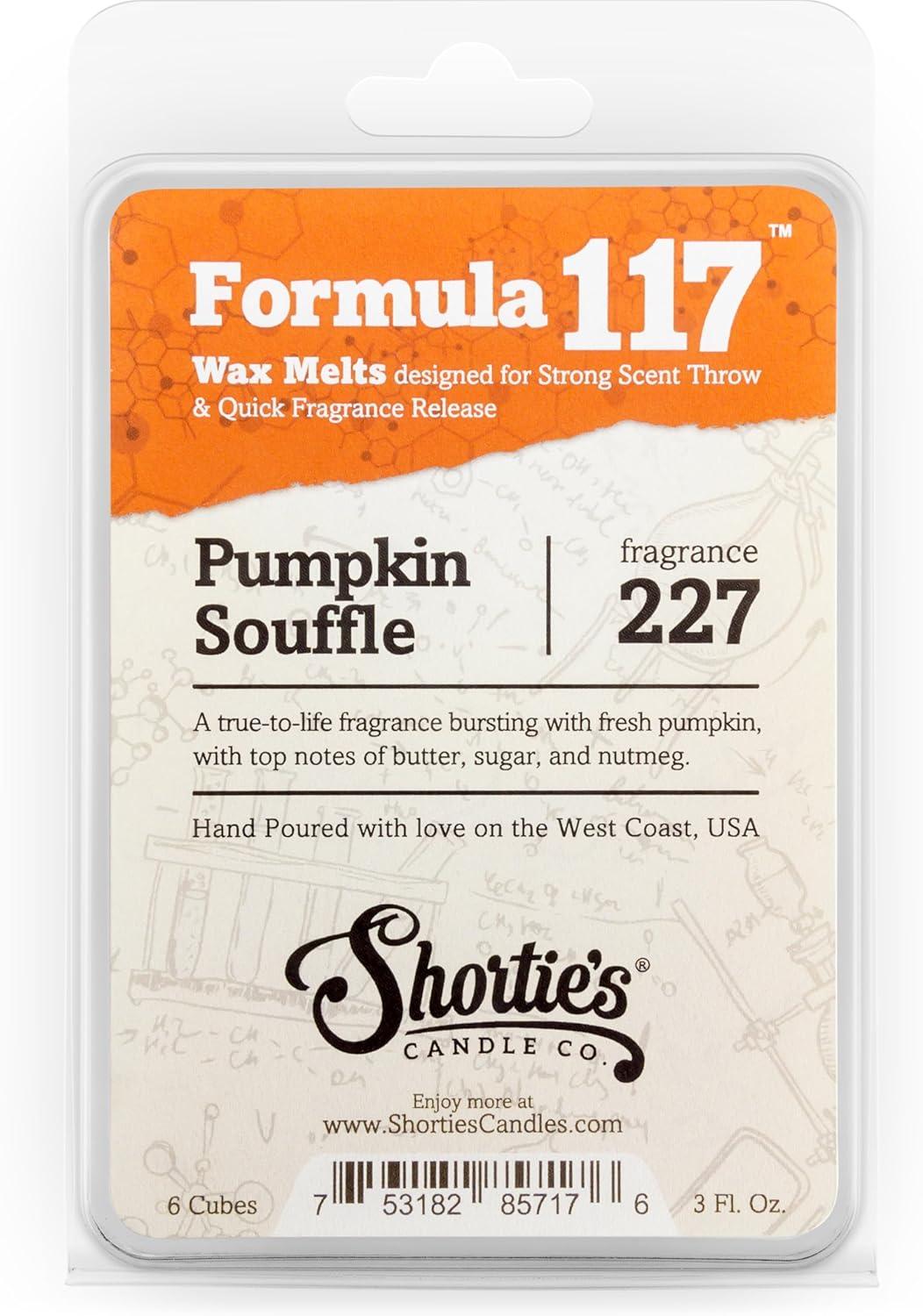 Shortie's Candle Company Fall Wax Melts Variety Pack - Pumpkin Souffle, Butter Pecan Pie, Apple Harvest - Formula 117-3 Highly Scented 3 Oz. Bars - Made with Natural Oils - Fall Warmer Wax Cubes