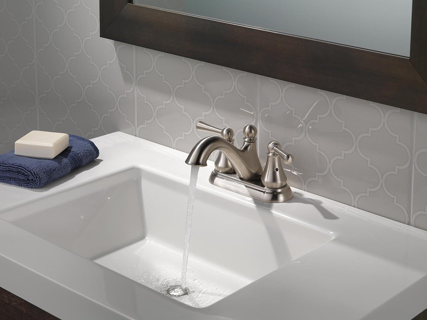 Haywood Centerset Bathroom Faucet with Drain Assembly, 2-handle Bathroom Sink Faucet