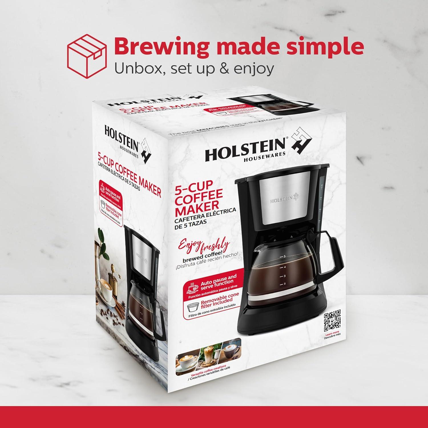 Holstein Housewares 5-Cup Coffee Maker