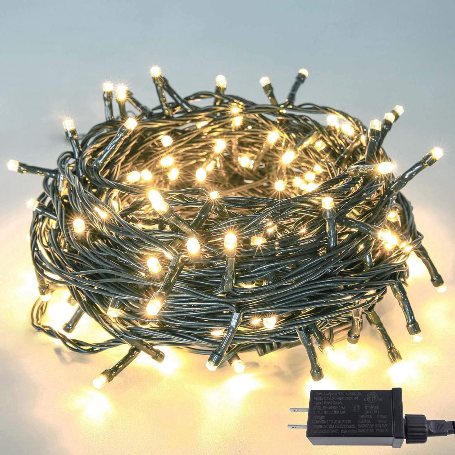 82FT Warm White LED Outdoor Christmas Fairy String Lights