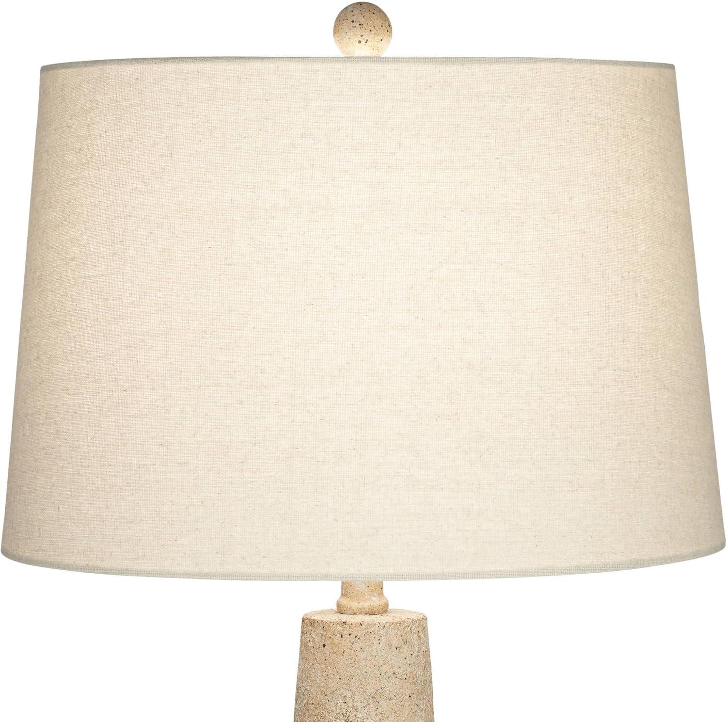 360 Lighting Cozumel 26 3/4" Tall Geometric Rustic Mid Century Modern Coastal Table Lamps Set of 2 Beige Living Room Bedroom Bedside Off-White Shade