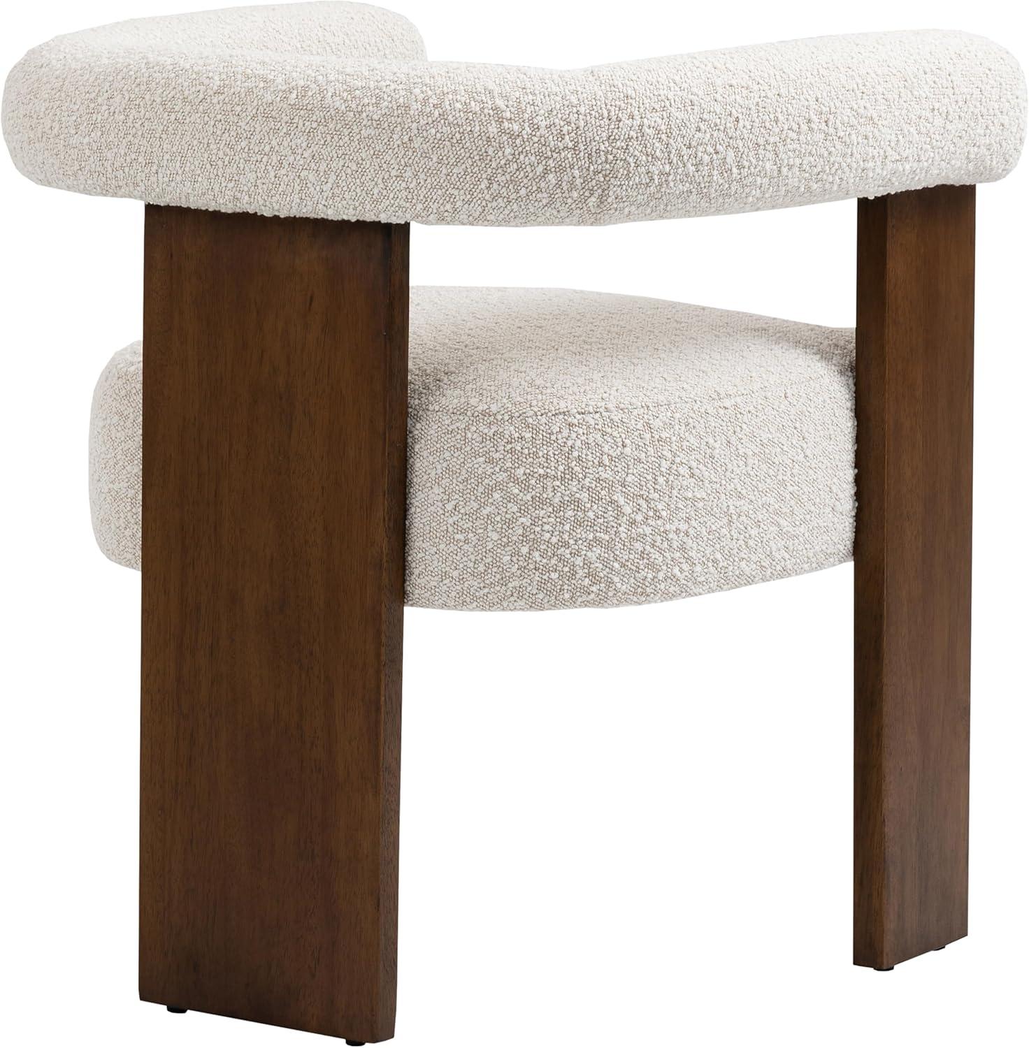 Meridian Furniture Barrel Cream Boucle Fabric Dining Chair