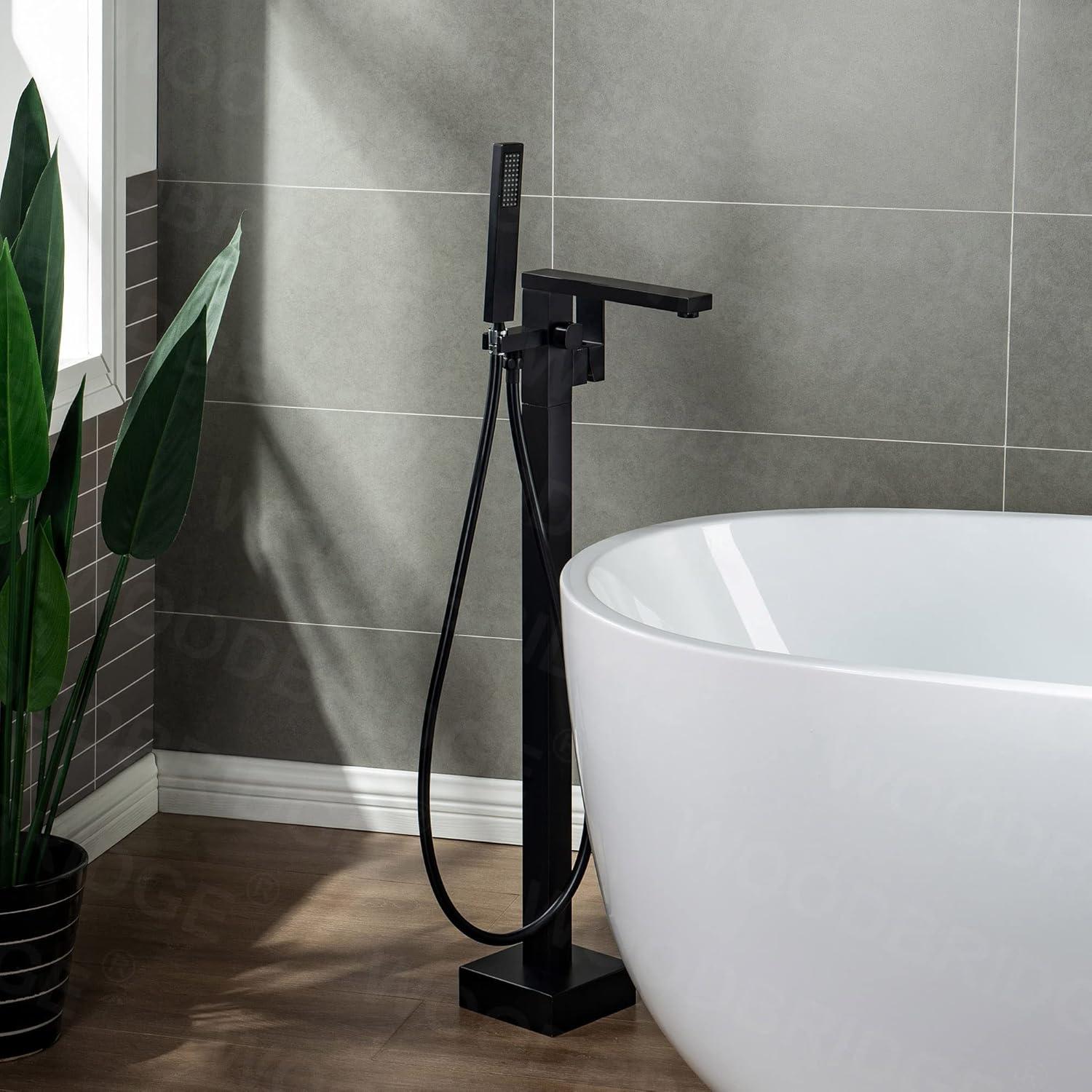 Aether Floor Clawfoot Tub Faucet with Diverter