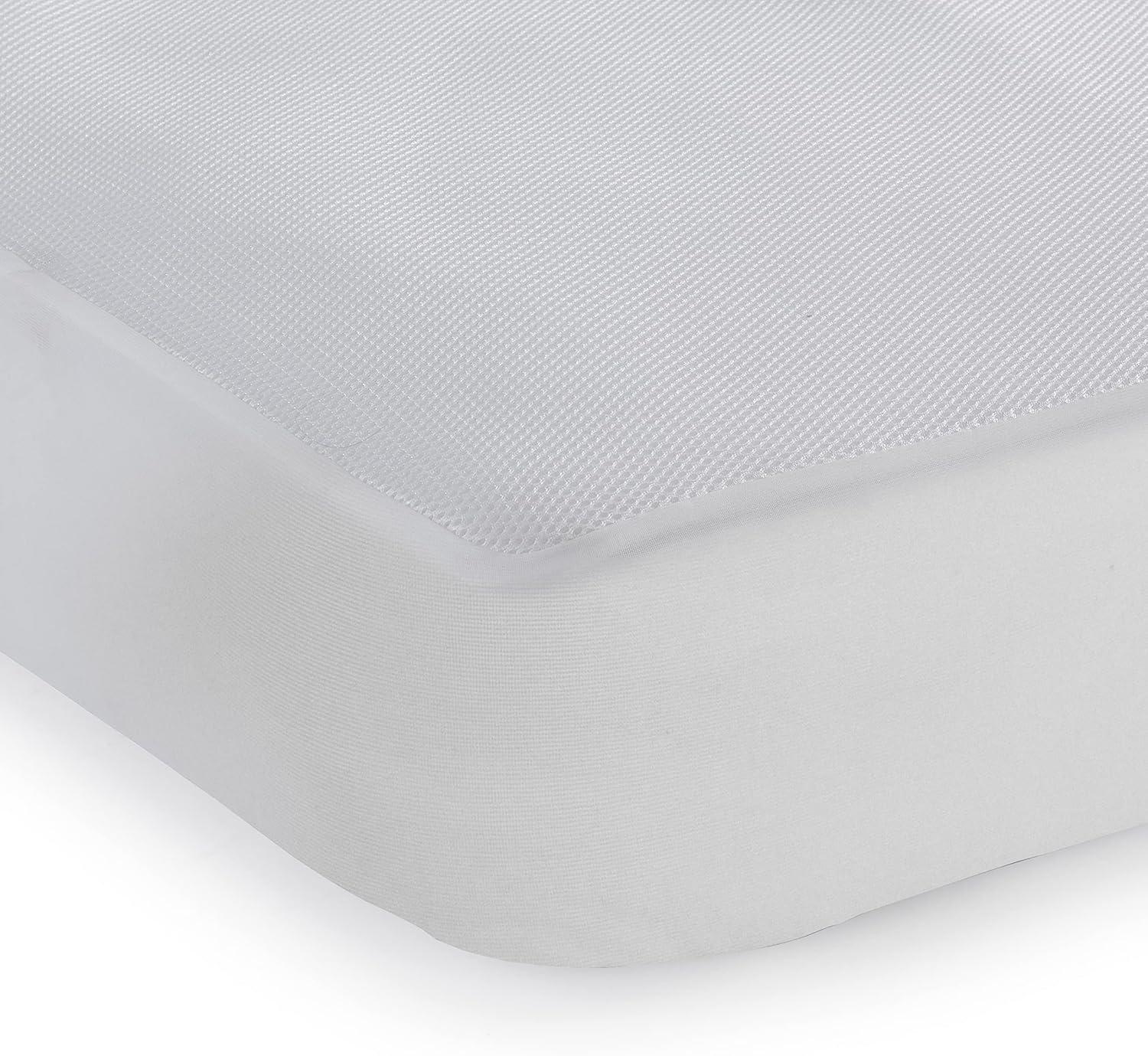 Sealy Baby Sealy Baby FreshFlow Breathable Waterproof Fitted Baby Crib Mattress Protector Pad, Crib Mattress Pad Topper, 52" x 28" - White