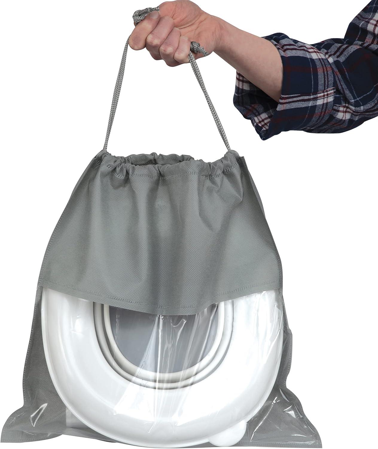 Nuby Portable Potty and Toilet Training Seat with Disposable Bags and Travel Bag, Gray/White