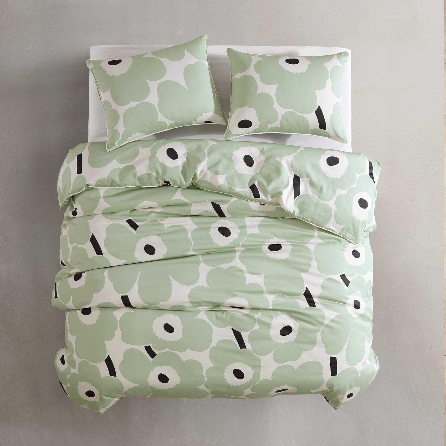 Marimekko Unikko Green/White Organic Cotton Duvet Cover Set