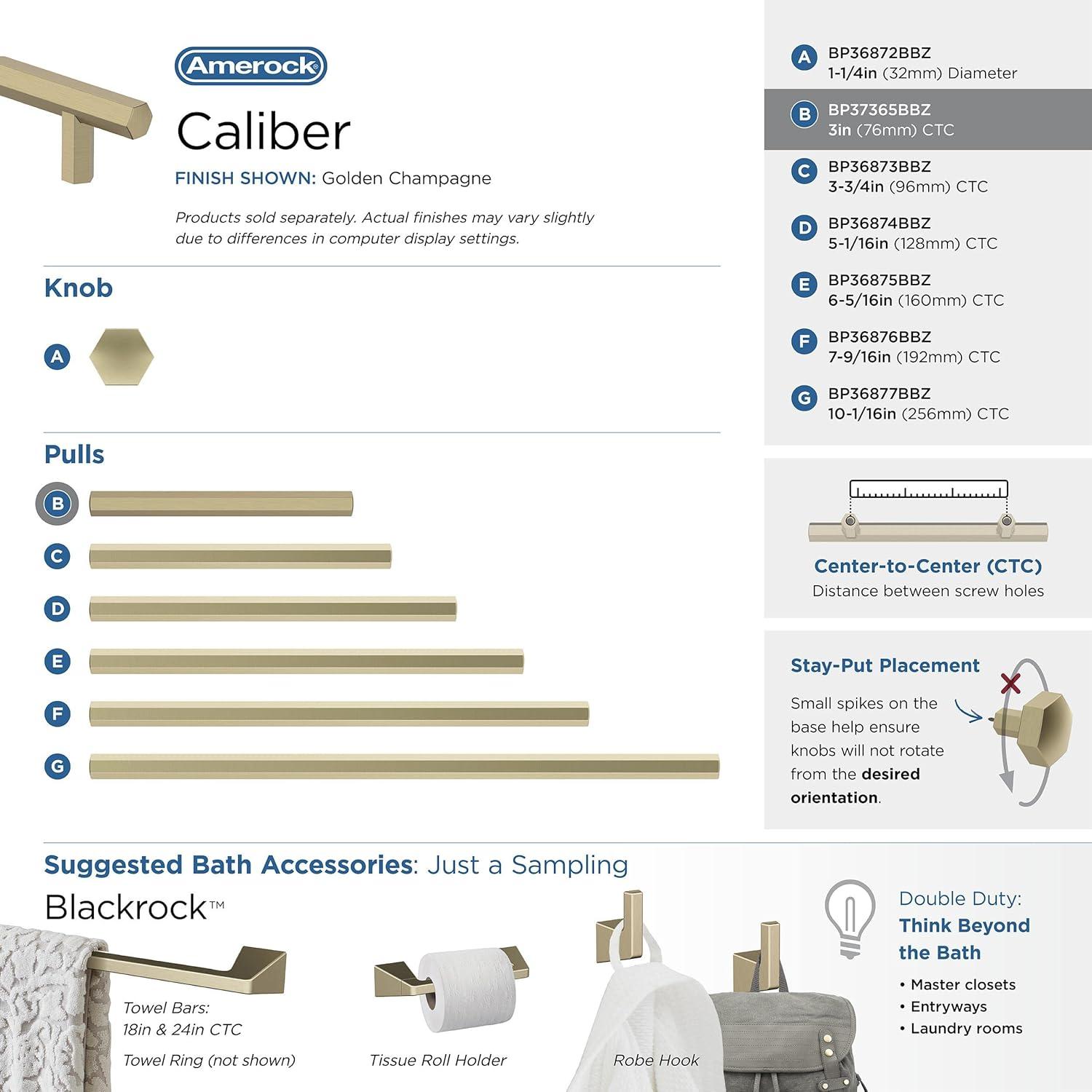 Caliber 3 in (76 mm) Center-to-Center Cabinet Pull