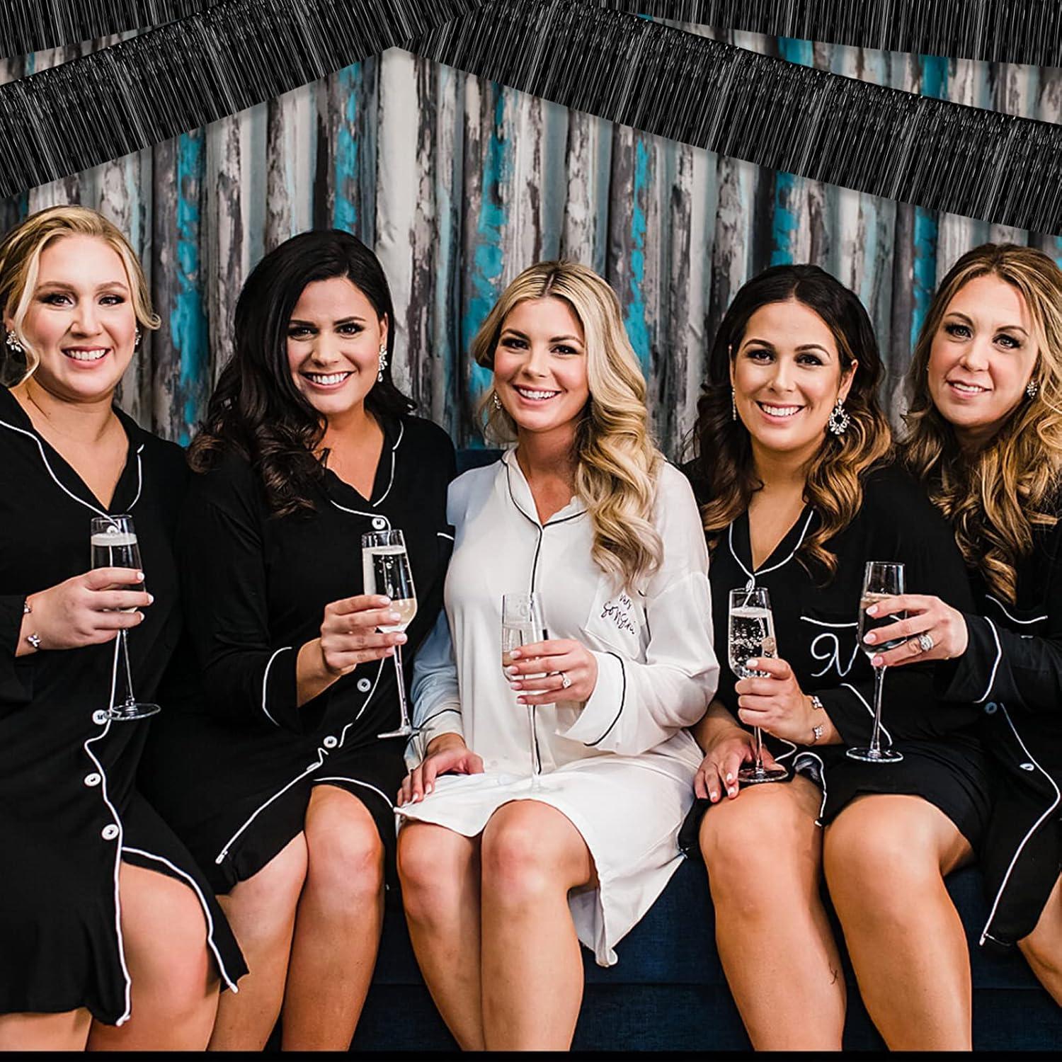 6 Pack 10 Feet Metallic Foil Fringe Garland Tinsel Streamers, Boriyuan Wall Hanging Fringe Backdrop Banner for Parade Floats, Wedding, Birthday, Christmas, New Year Party Decorations (Black)