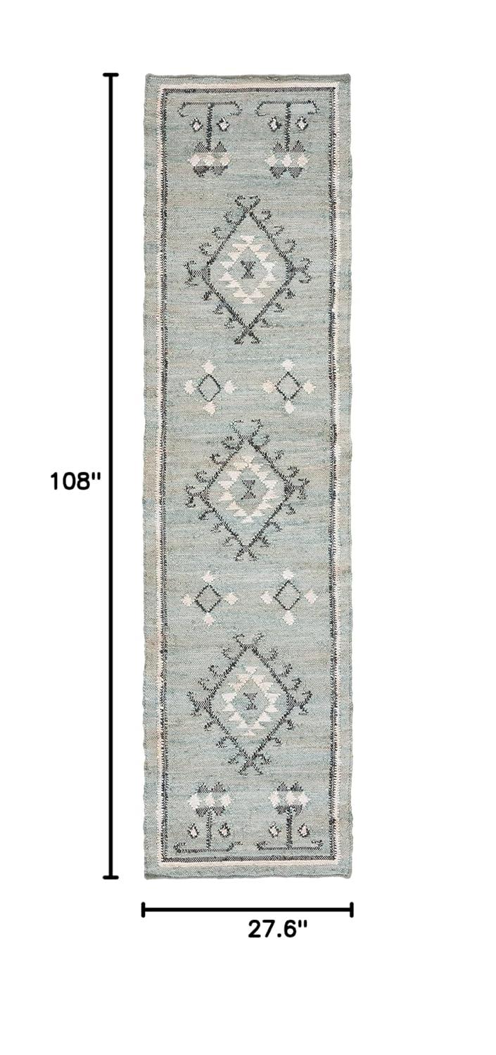 Kilim KLM762 Flat Weave Runner Rug - Blue/Black - 2'3"x9' - Safavieh