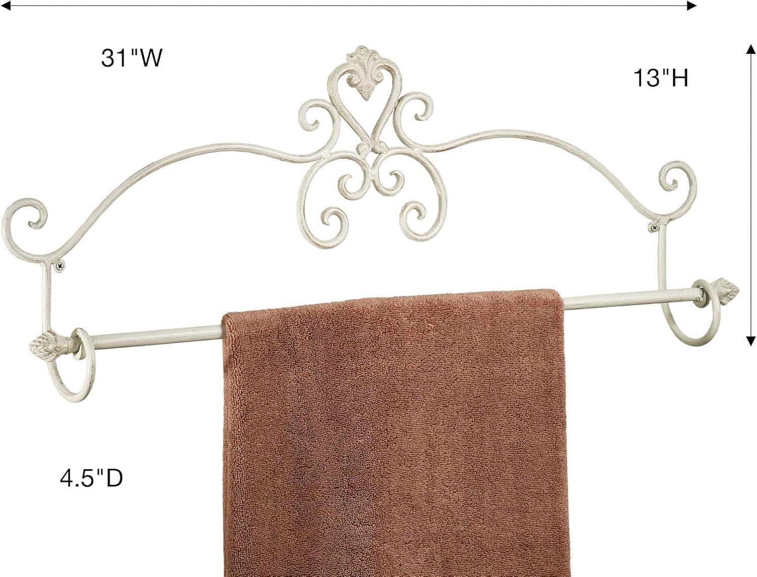 Graceful Aldabella Scroll Wall Mount Towel Bar Creamy Gold 30"