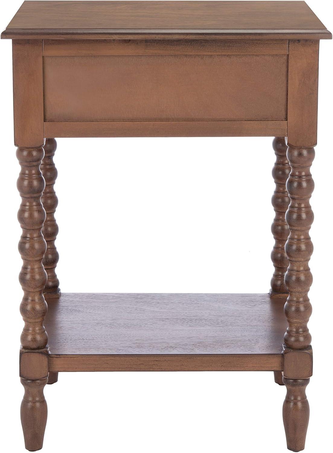 Solid Wood Top End Table with Storage