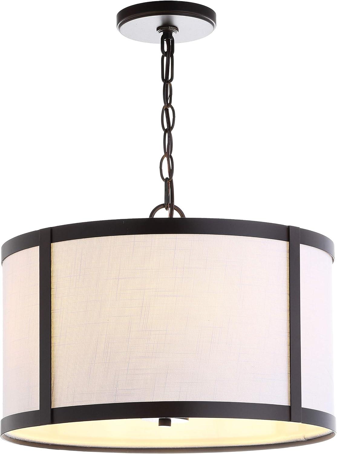 Thatcher 17" Metal LED Pendant Light, Oil Rubbed Bronze/White