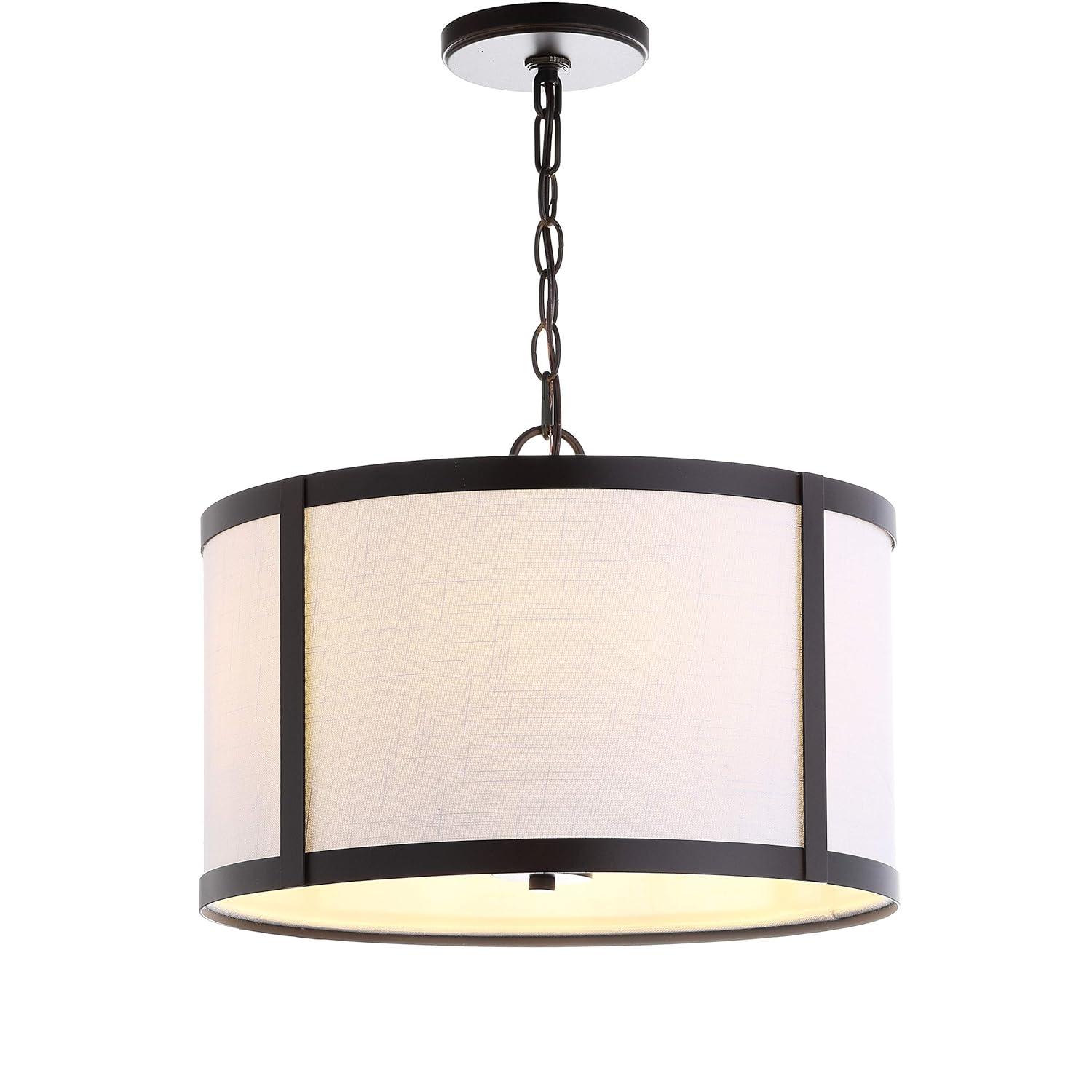 Thatcher 17" Metal LED Pendant Light, Oil Rubbed Bronze/White