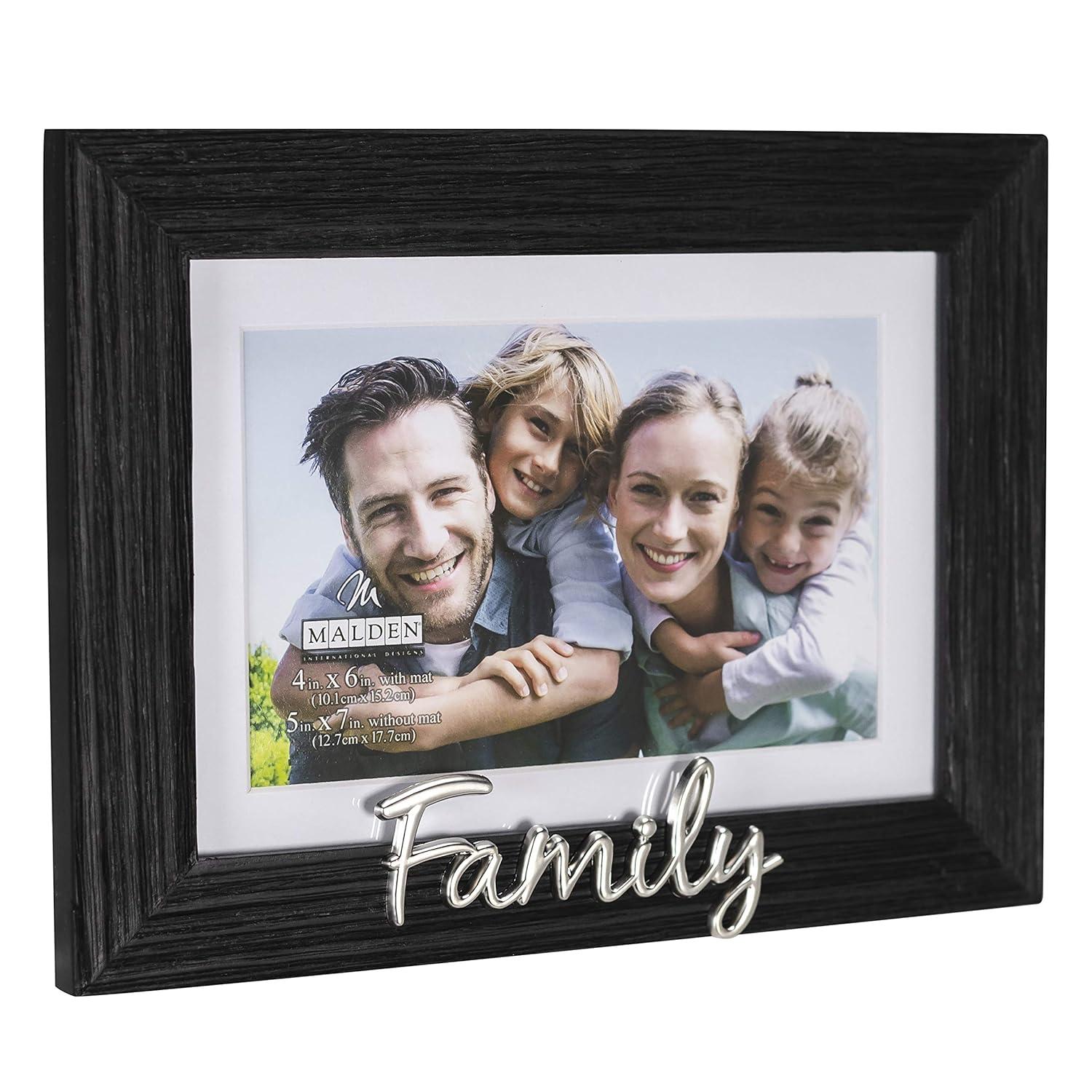 Malden 4" x 6" Glass Wall Mounted Frames, Black