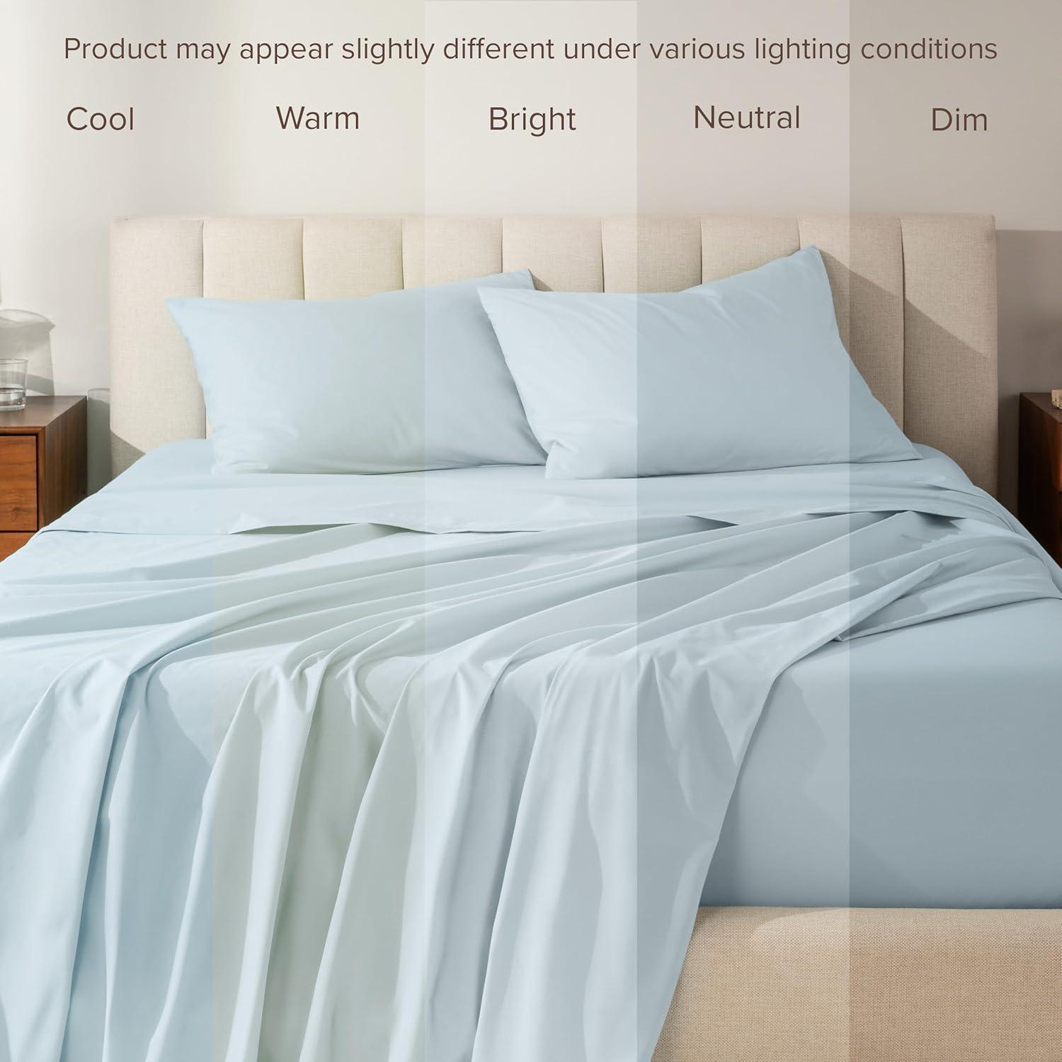 Bare Home 100% Cotton Percale Sheet Set