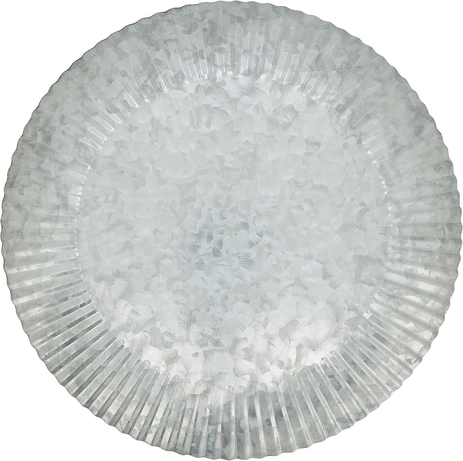 Rustic Ruffled Galvanized Charger Plate (Set Of 4)