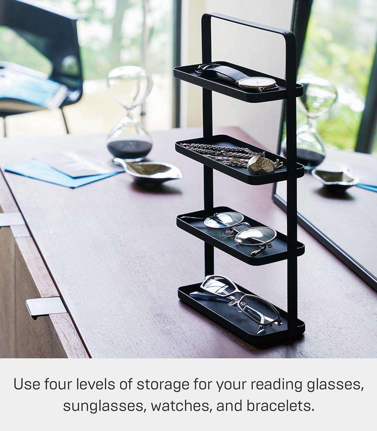 Tower Yamazaki Home 4-Tier Accessory Tray, Jewelry Holder & Storage Organizer, Steel, Handle