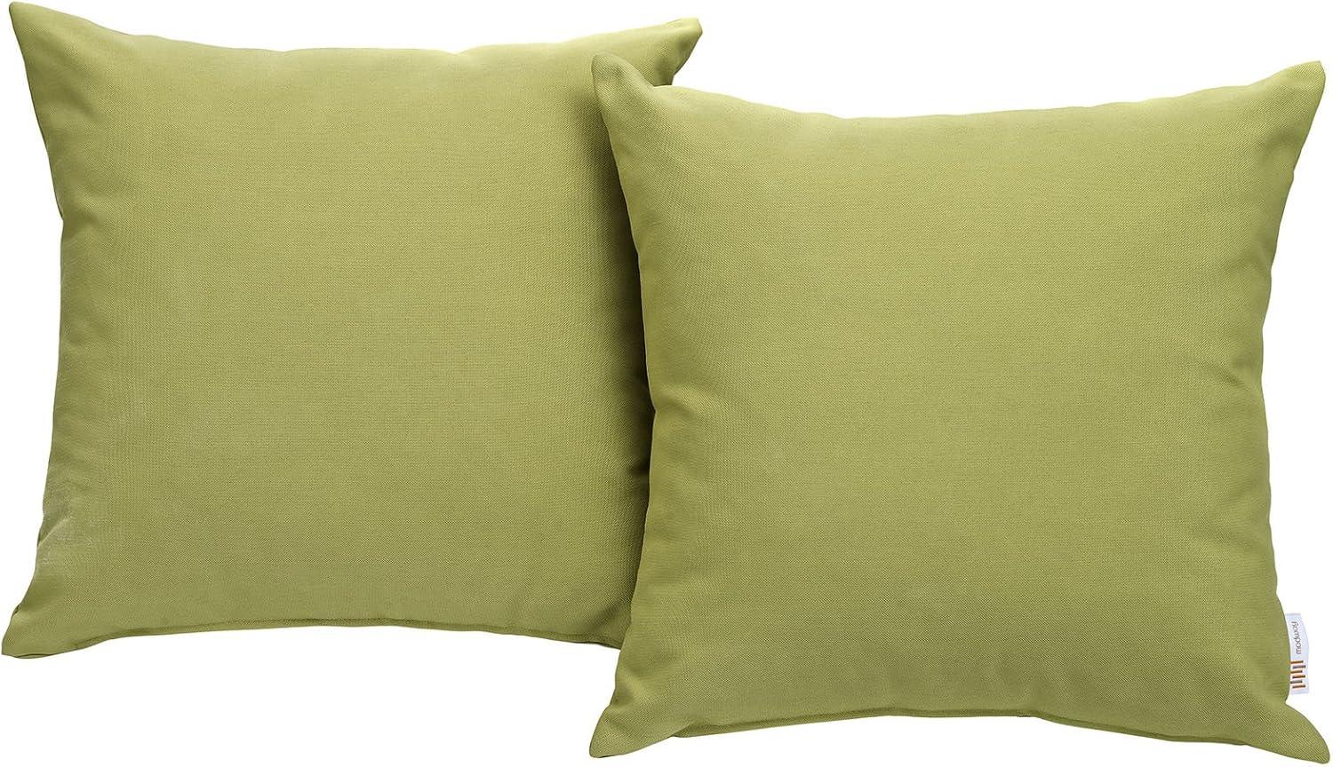 Peridot Green Medium Square Outdoor Throw Pillow Set