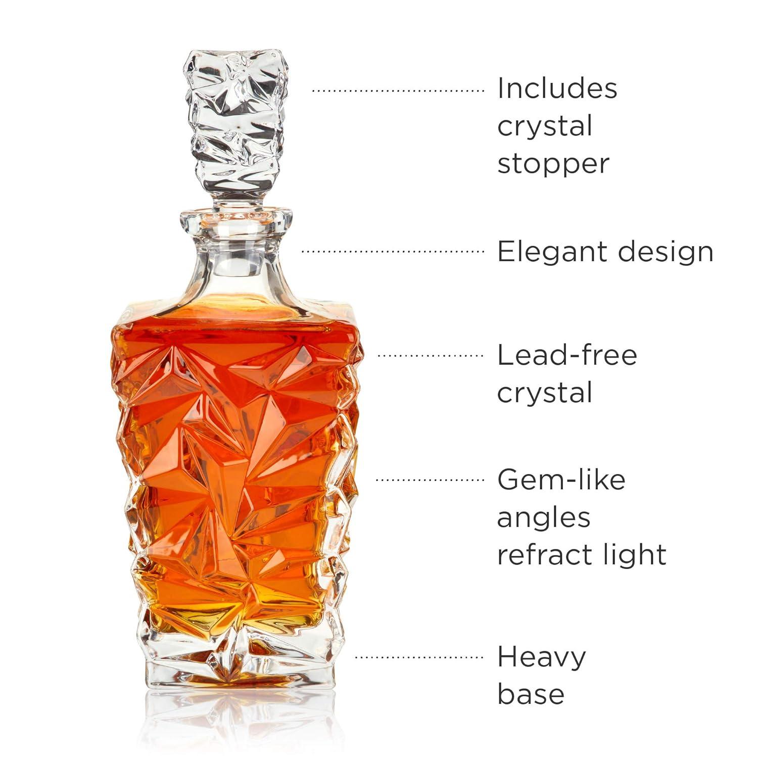 Viski Prism Crystal Whiskey Decanter
