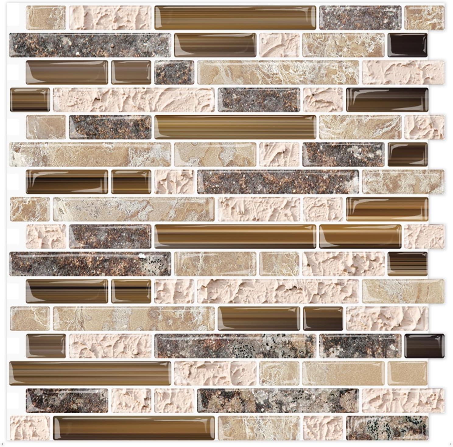 Sandstone Peel and Stick Vinyl Backsplash Tiles