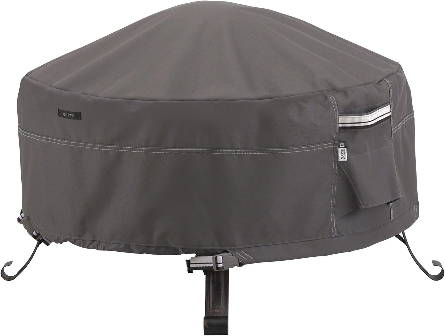 Classic Accessories Ravenna Water-Resistant 30 Inch Full Coverage Round Fire Pit Cover