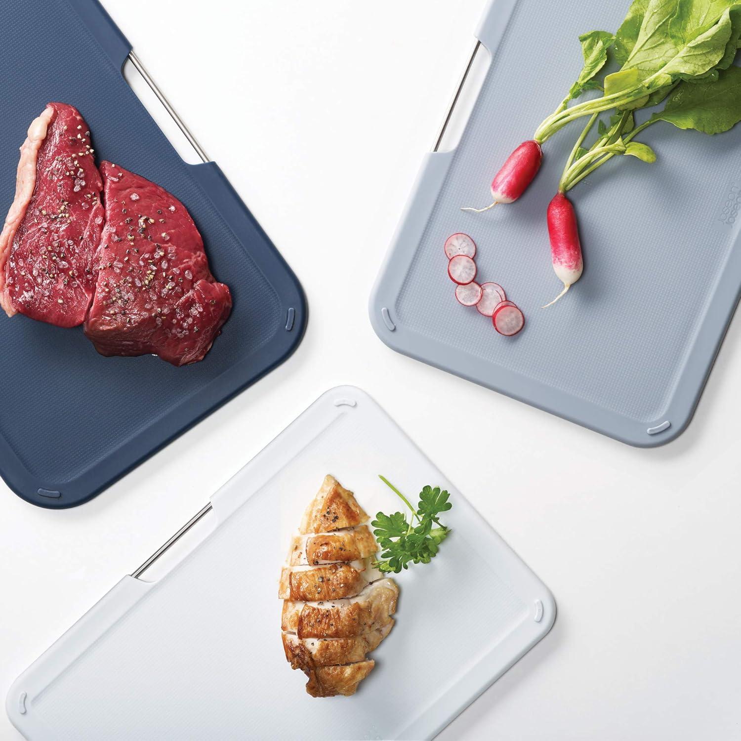 Joseph Joseph Nest Boards Regular 3pc Set Gray: Cutting Board Set, Dishwasher Safe, Lightweight, Polypropylene Material