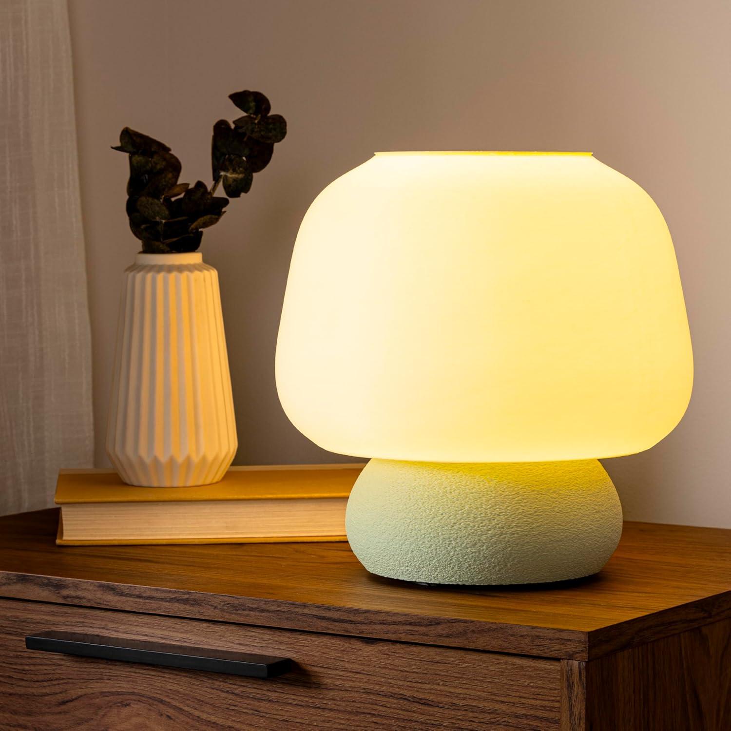 JONATHAN Y USA1004B 3D Printed Dimmable LED Table Lamp Mushroom 10" Modern Classic Plant-Based PLA for Living Room, Dorm, Home, Office (LED Bulb Included), Blue/White/Light