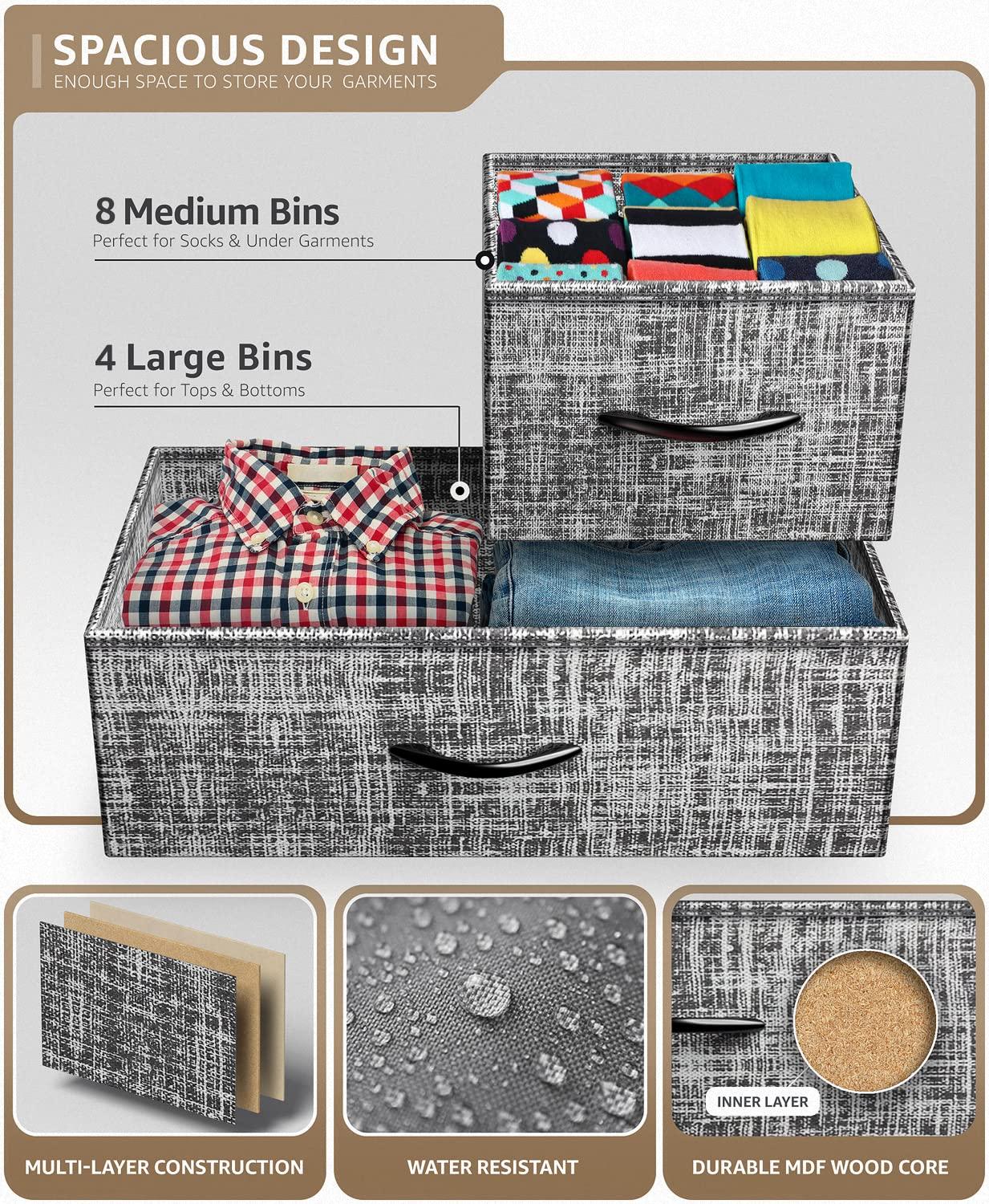 Sorbus Sorbus 12 Drawers Dresser with Steel Frame and Wood Top