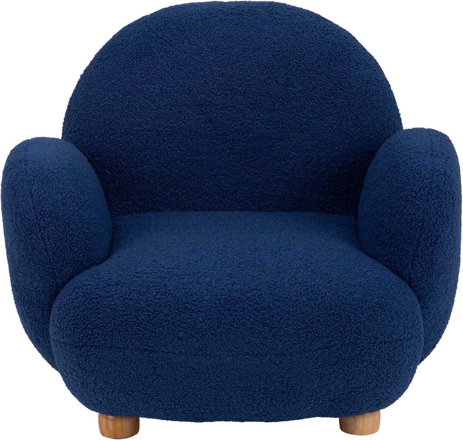 Sprogs Kids Comfy Plush Reading Chair With Arms - Sturdy Cushioned Accent Chair For Toddlers, Childrens Bedroom, Lounge, Preschool, Daycare - Teddy Bear Fabric