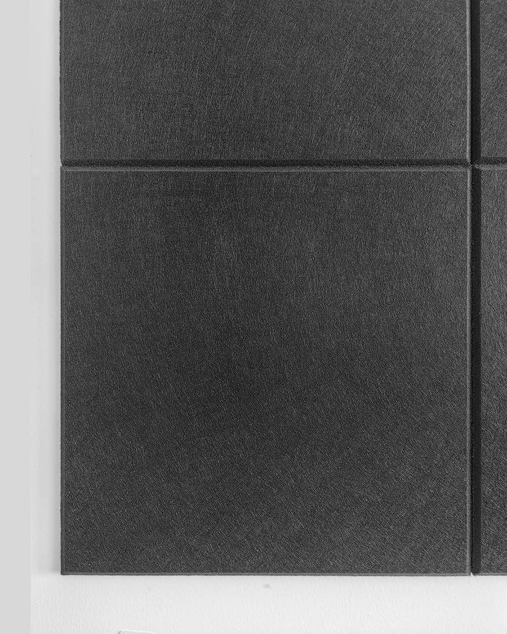 Large Cork Board Alternative 48" x 36", Black Bulletin Board, 12 Pack Felt Wall Tiles With 50 Pushpins, Pin Board Tack Board for Office (Dark Blue)