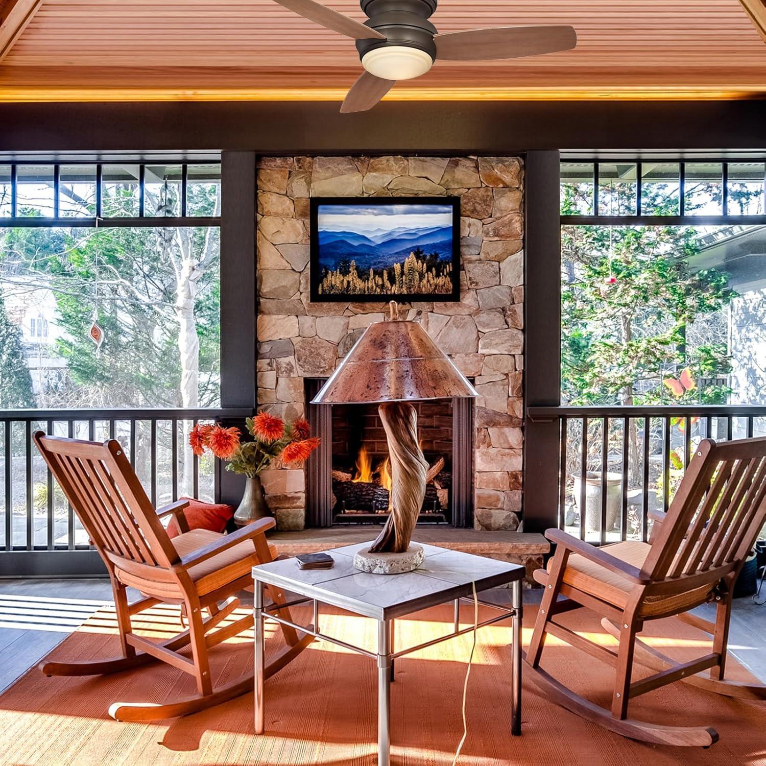 44" Concept II 3 - Blade Outdoor LED Propeller Ceiling Fan with Wall Control and Light Kit Included