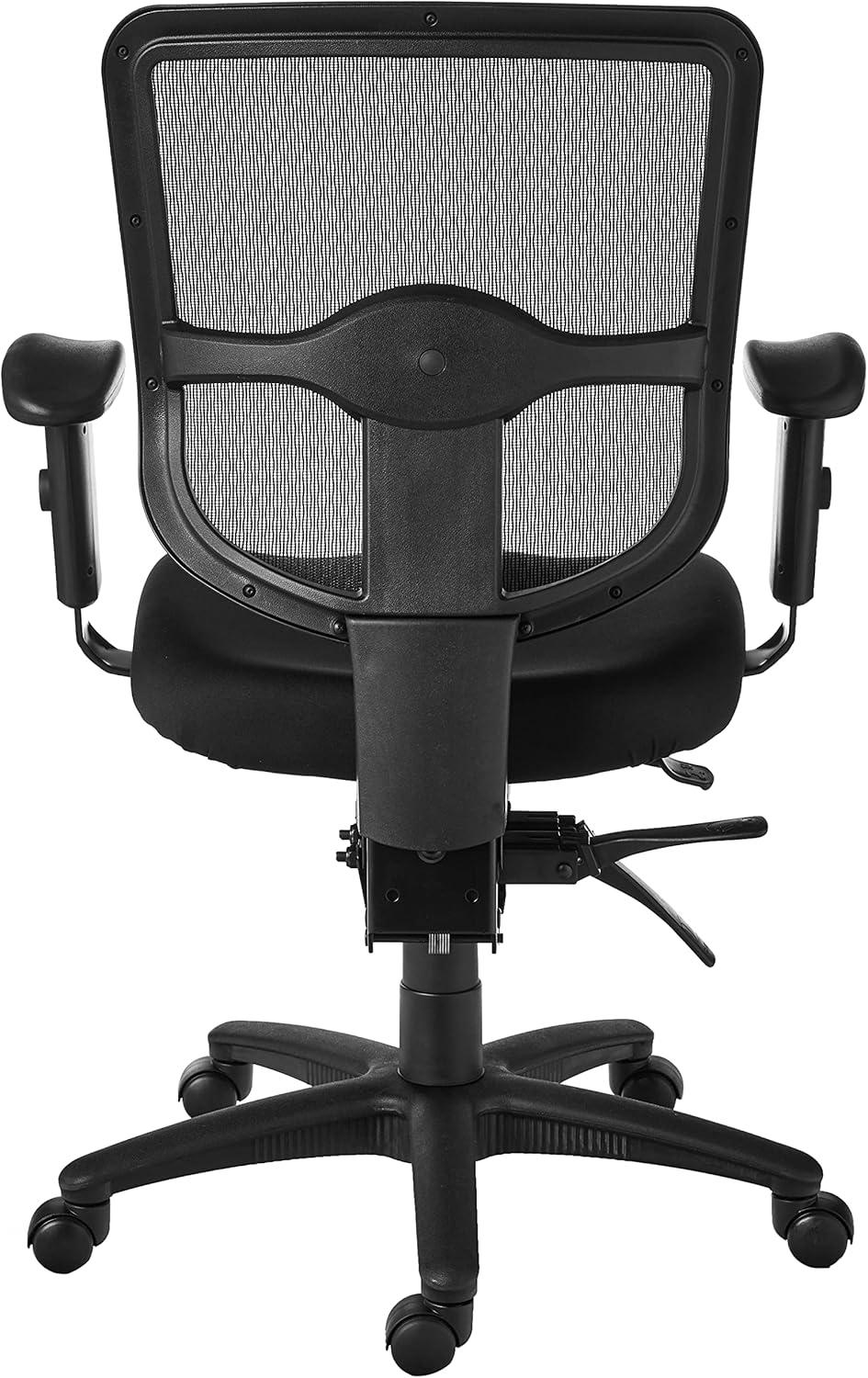 Ergonomic Black Mesh and Fabric Task Chair with Adjustable Arms