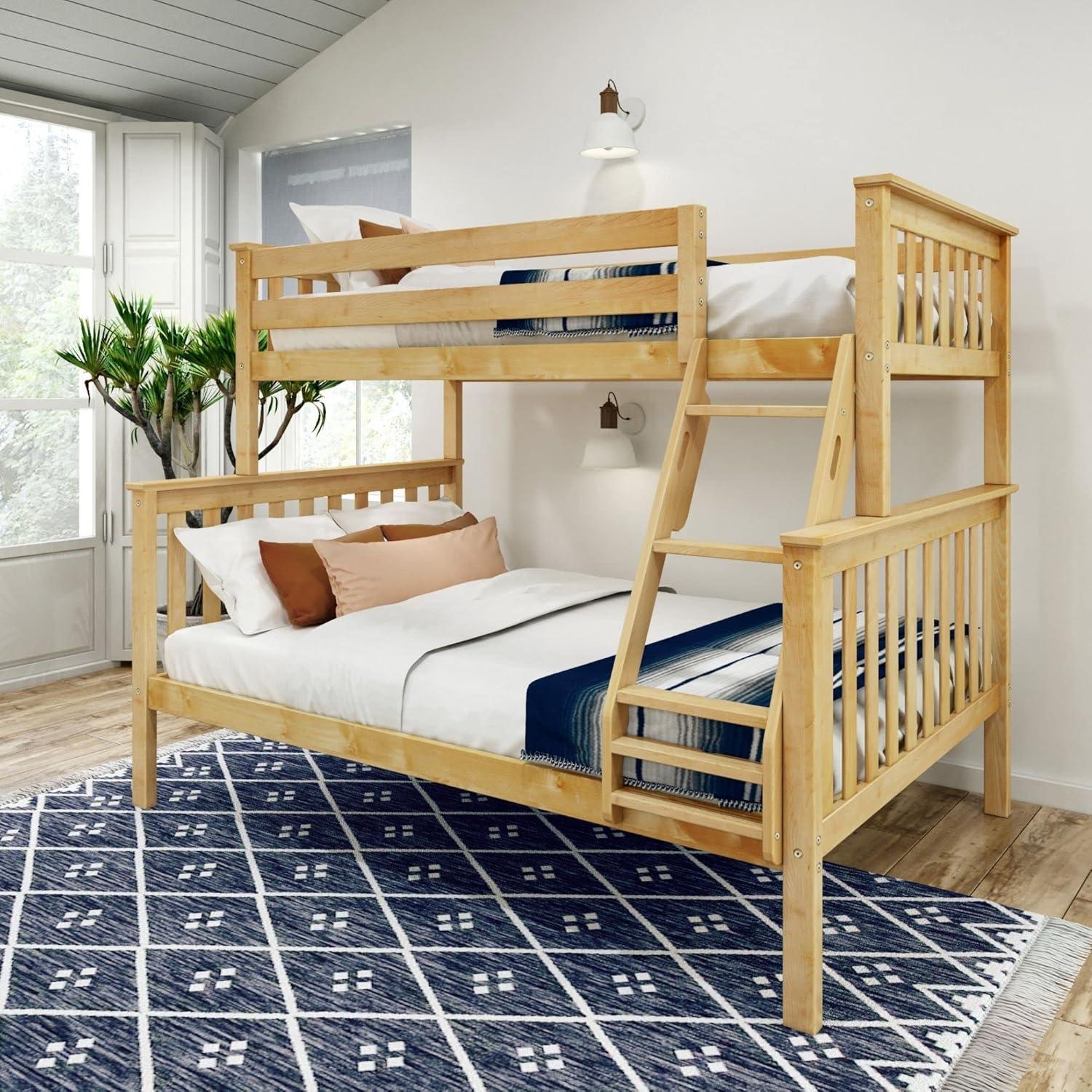 Plank+Beam Bunk Bed Twin over Full, Classic Adults Bunk Beds Solid Wood, No Box Spring Needed