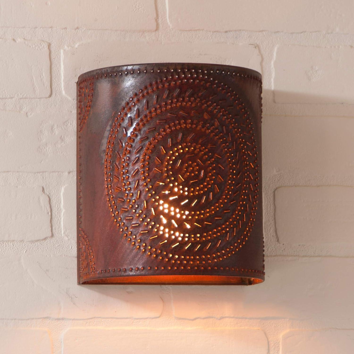 JepoIA 724CRT - Chisel Pattern One-Light Wall Sconce in Rustic Tin