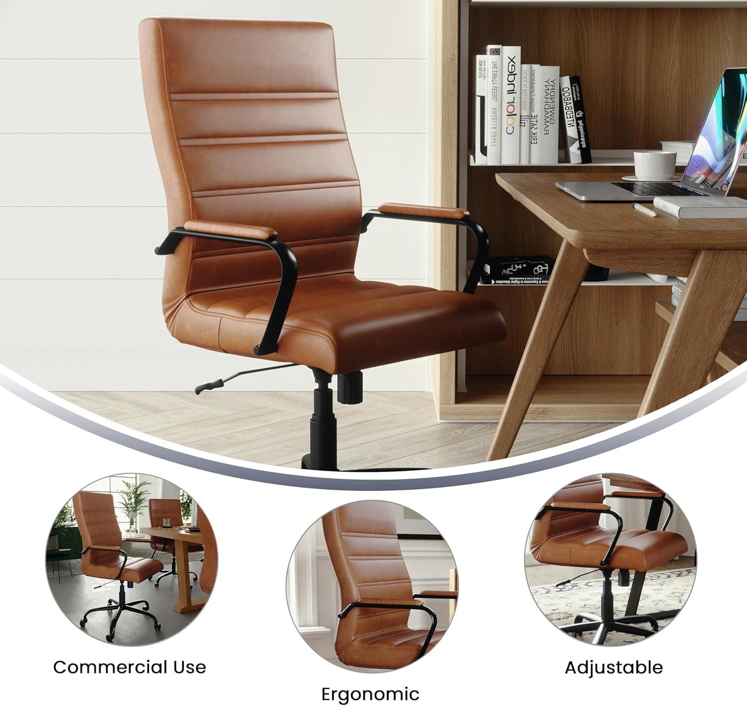 Flash Furniture High Back Executive Swivel Office Chair with Metal Frame and Arms