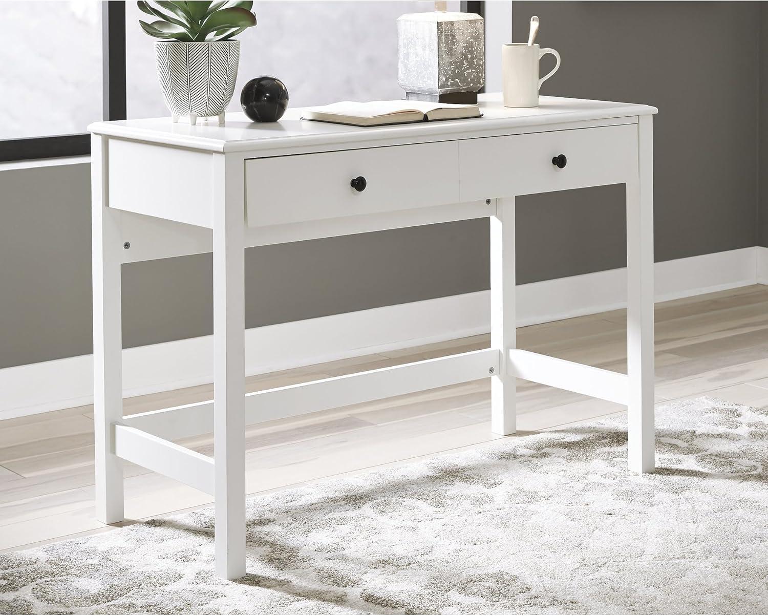 Othello Home Office Small Desk White - Signature Design by Ashley: Parsons-Style, Single Drawer Storage